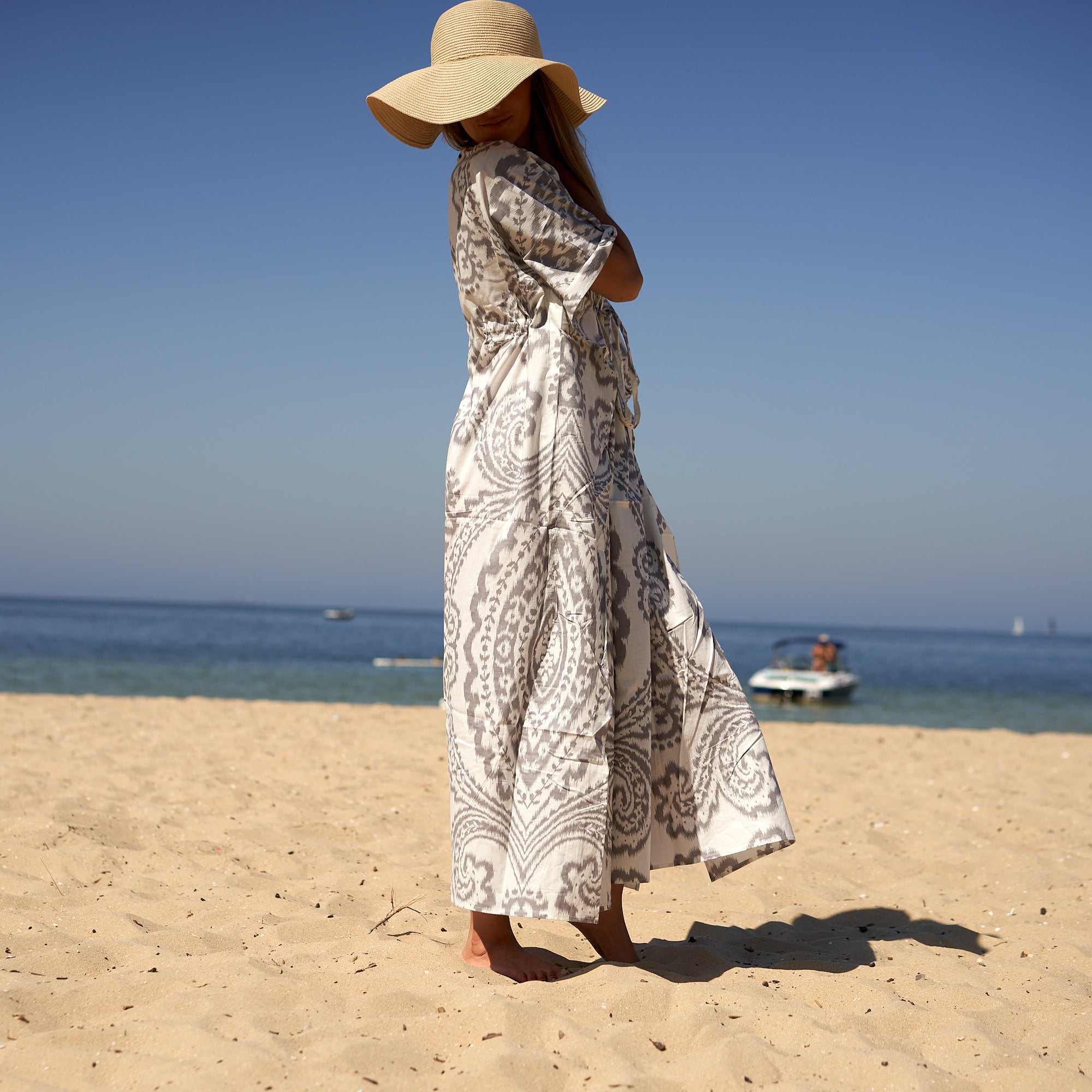 'Seaside Breeze' 100% Cotton Kaftan