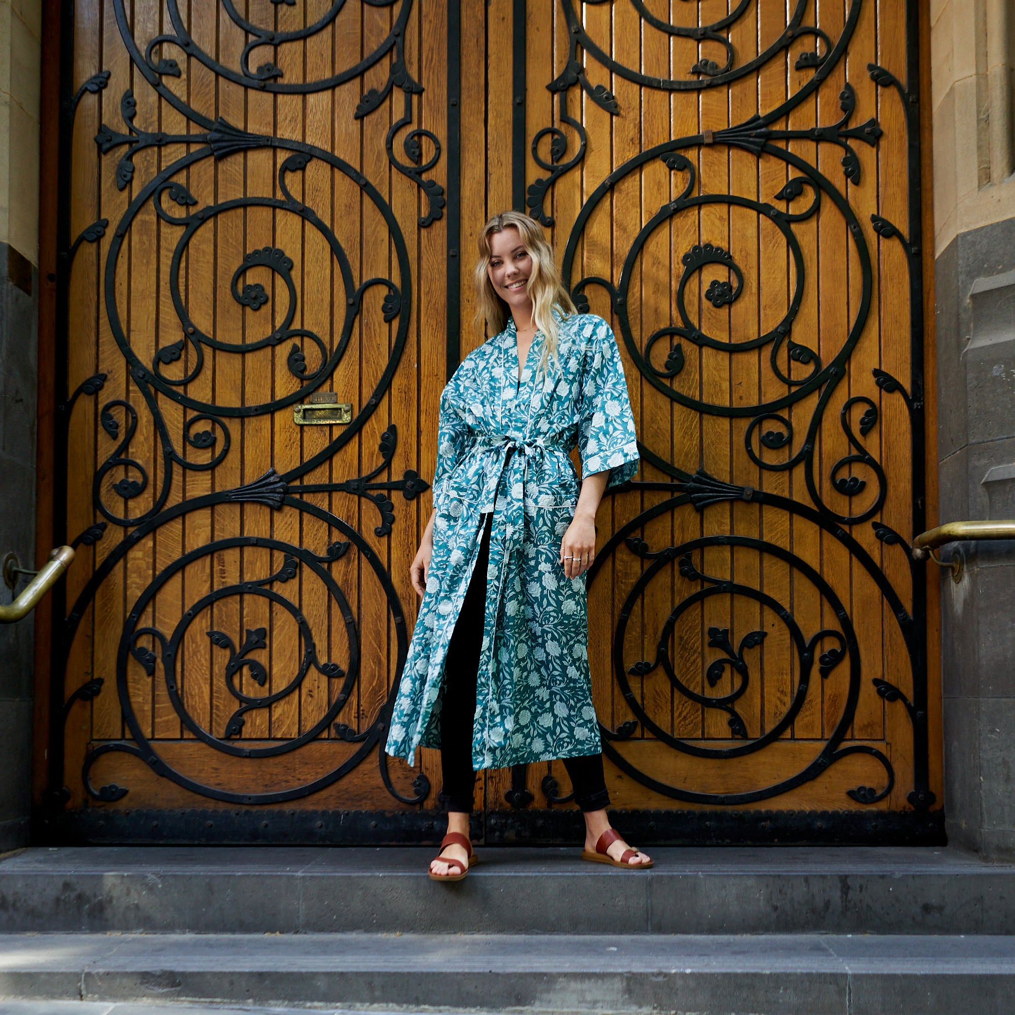 'Endless Summer' 100% Cotton Kimono Robe