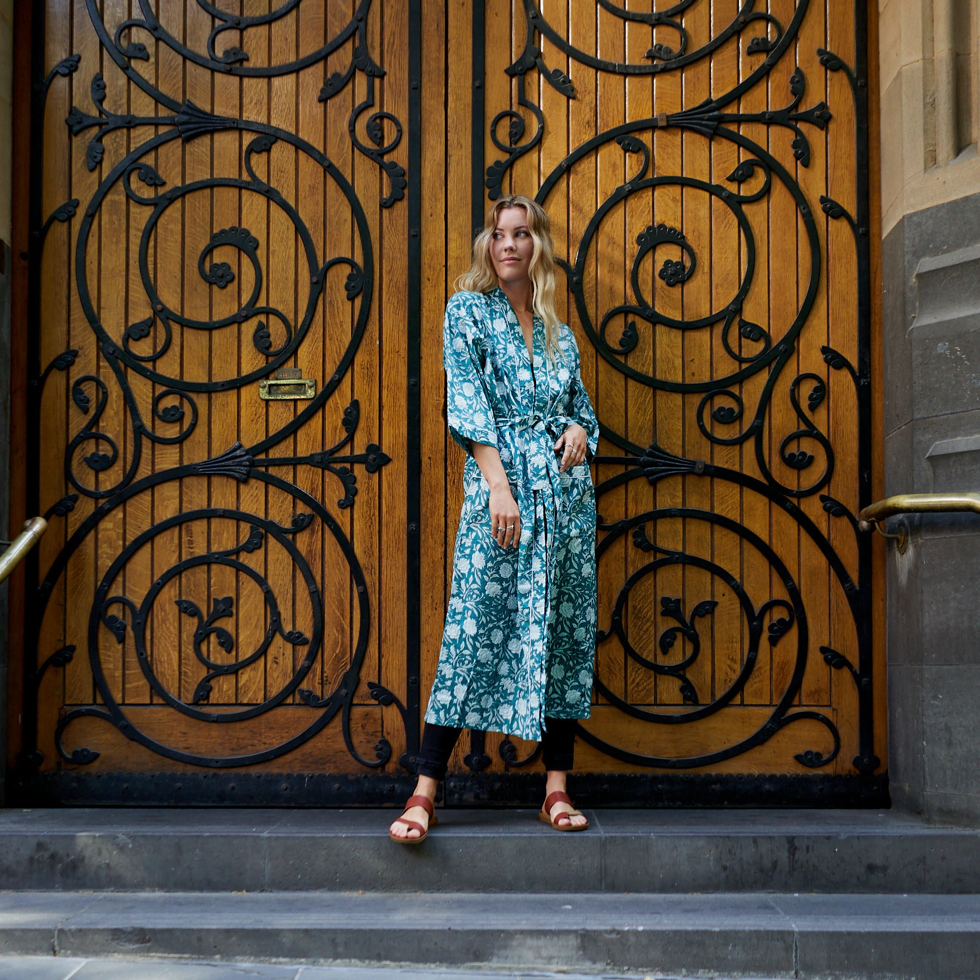 'Endless Summer' 100% Cotton Kimono Robe