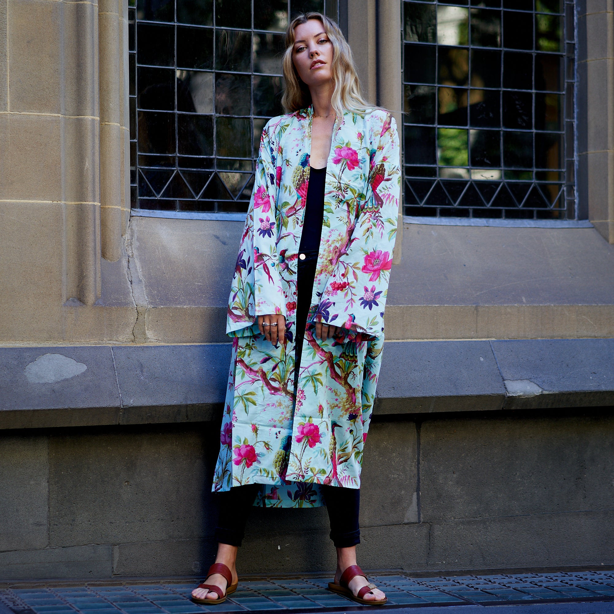 'Tranquil Retreat' 100% Cotton Kimono Robe