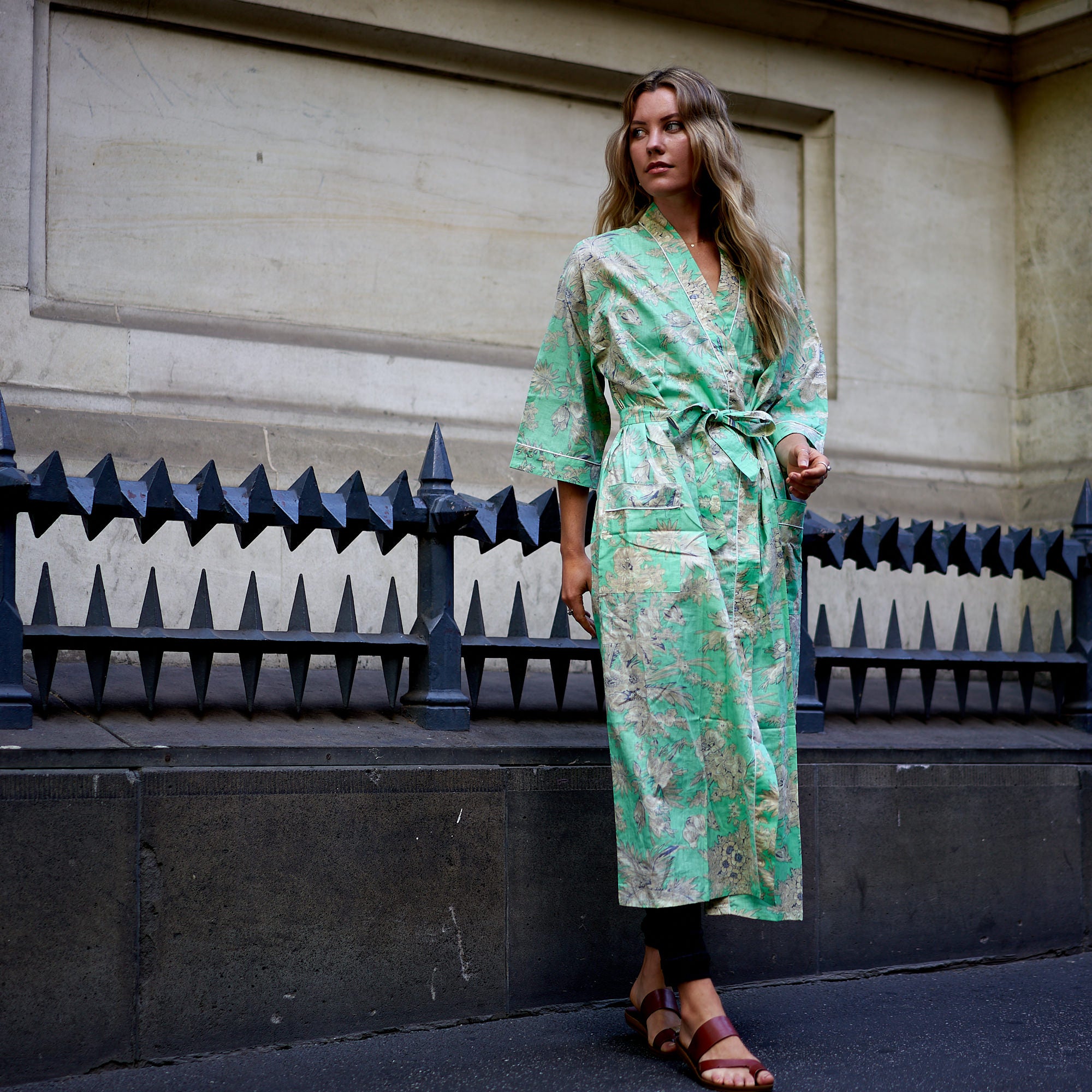'A Glimpse of Spring' 100% Cotton Kimono Robe
