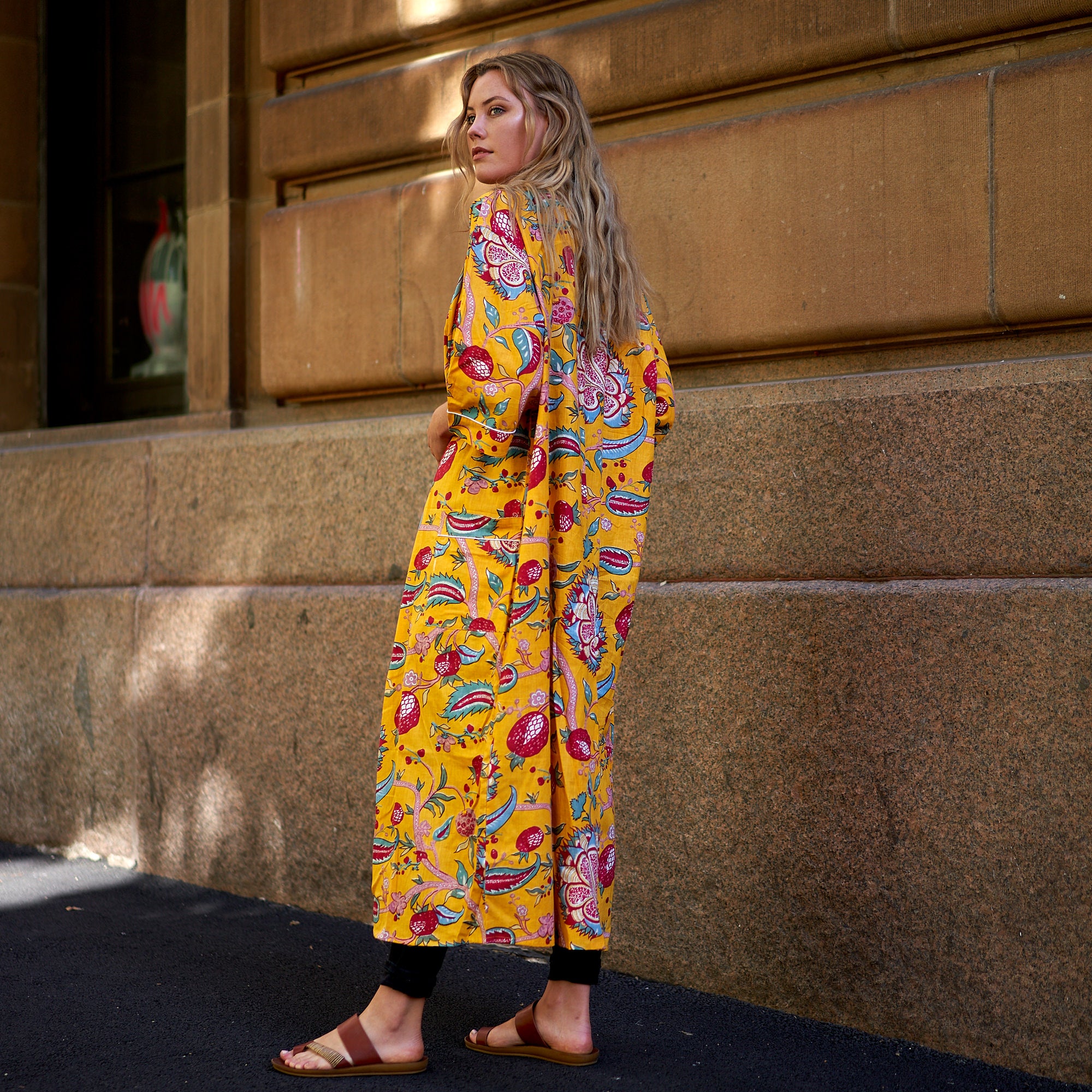 'Frida's Jungle Blooms' 100% Cotton Kimono Robe