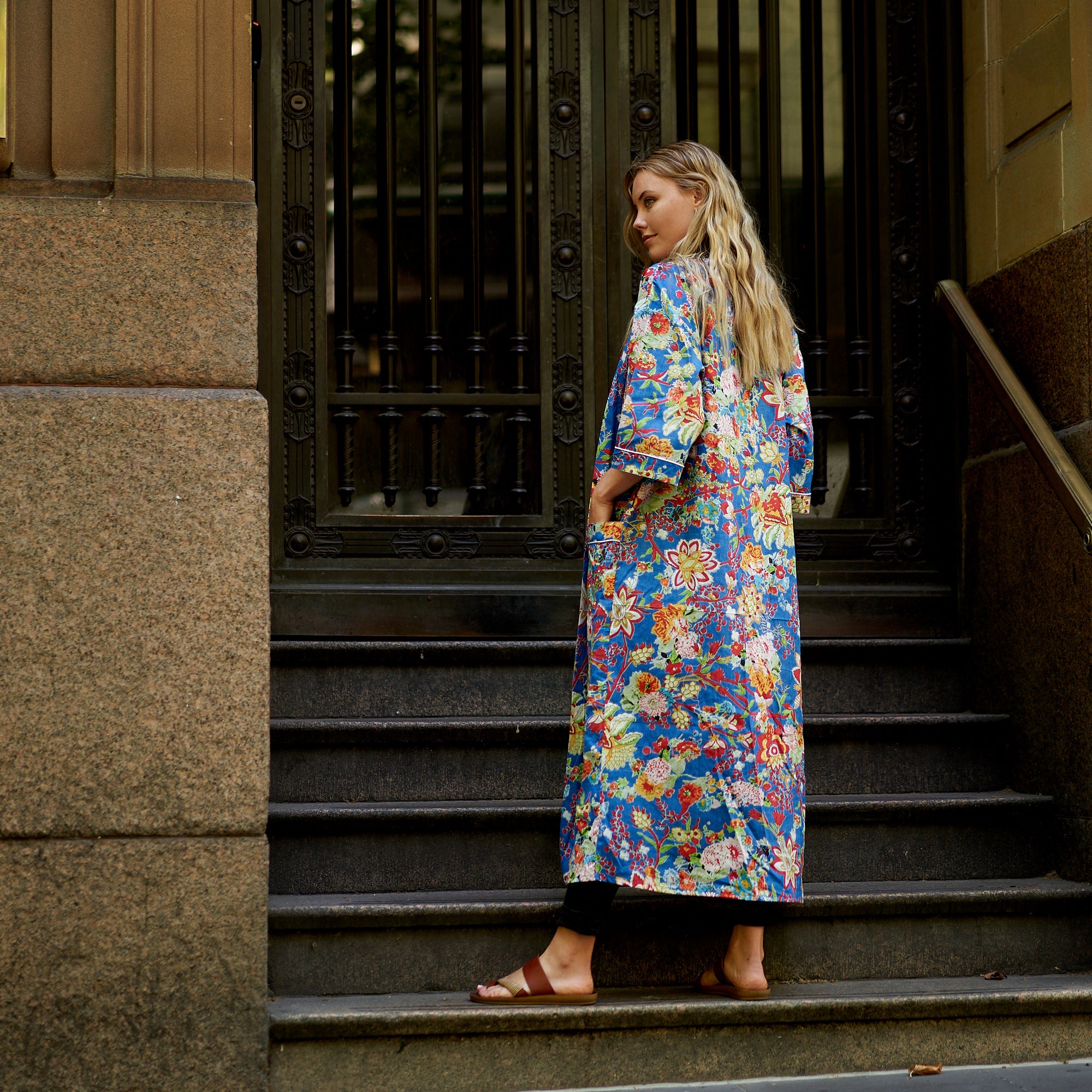 'Lazy Sundays' 100% Cotton Kimono Robe