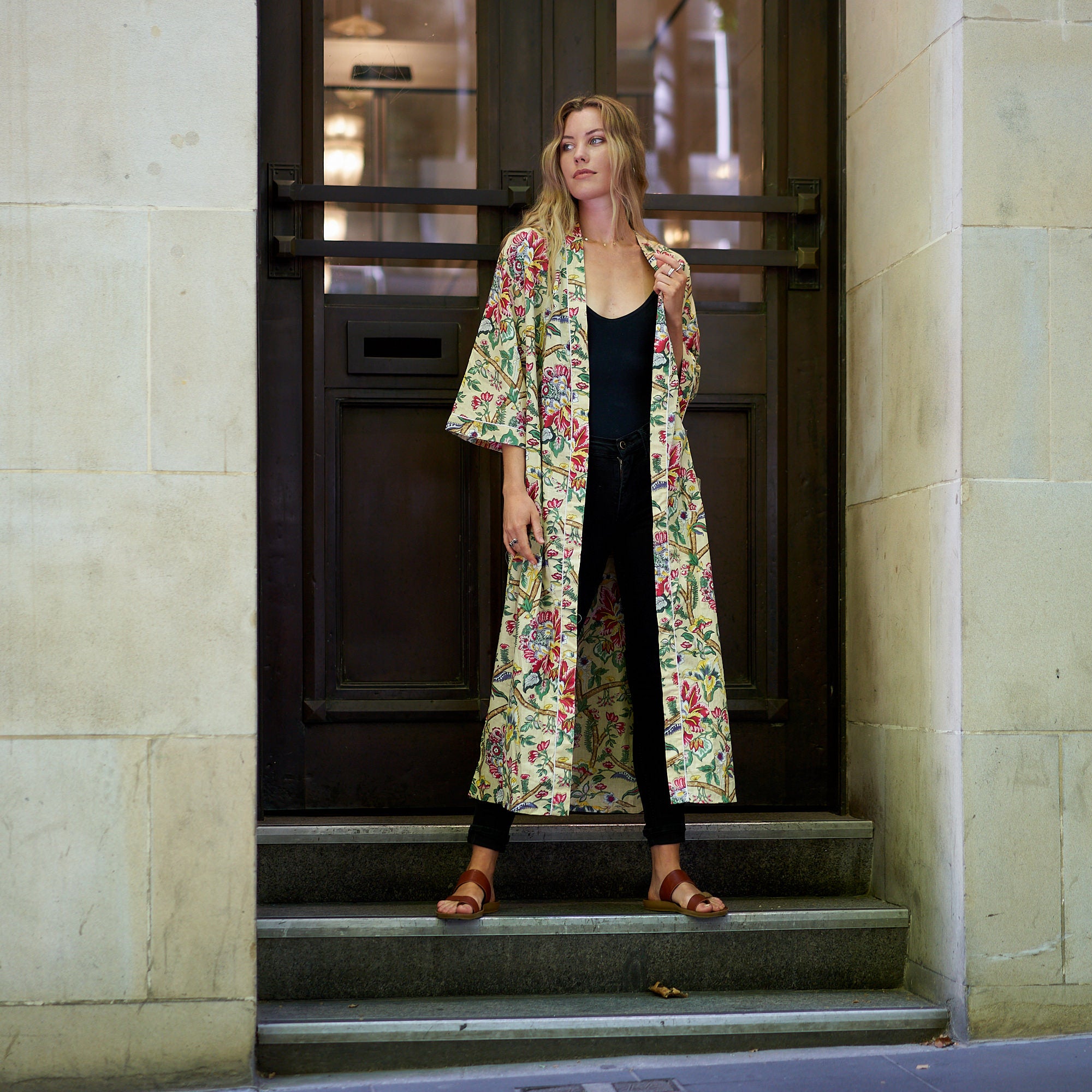 'Rise and Shine' 100% Cotton Kimono Robe