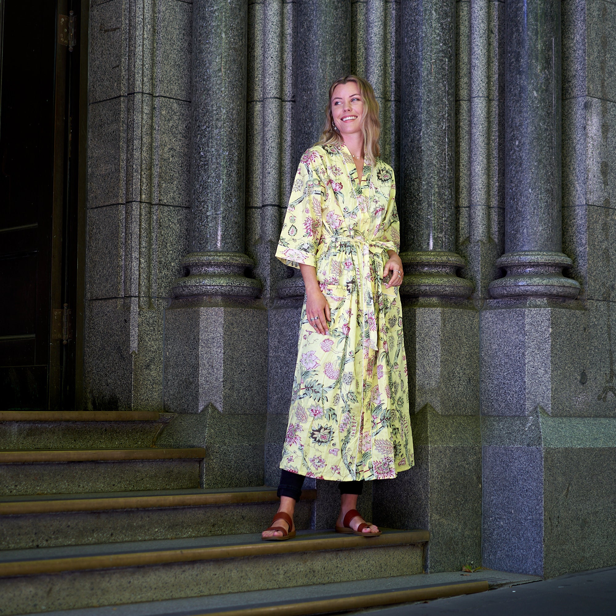 'In Full Bloom' 100% Cotton Kimono Robe