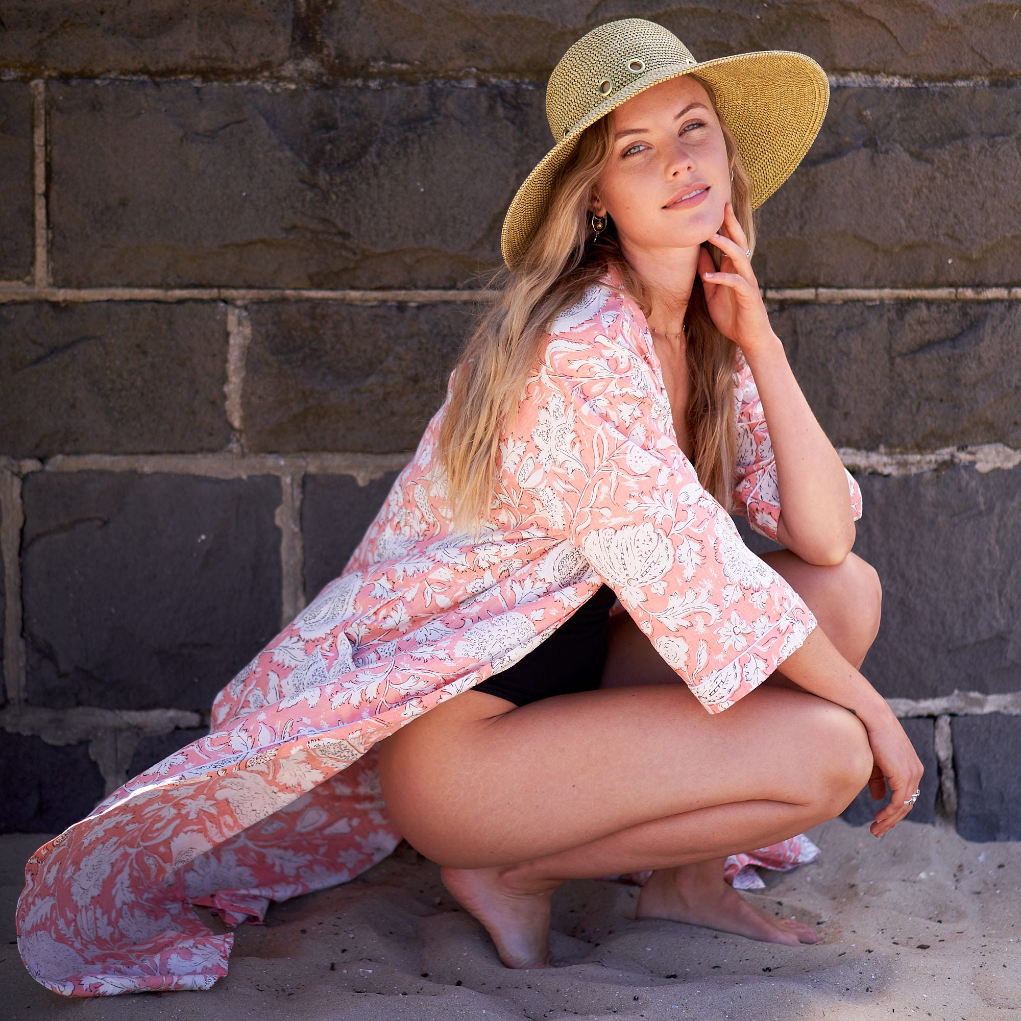 'Island Romance' 100% Cotton Kimono Robe