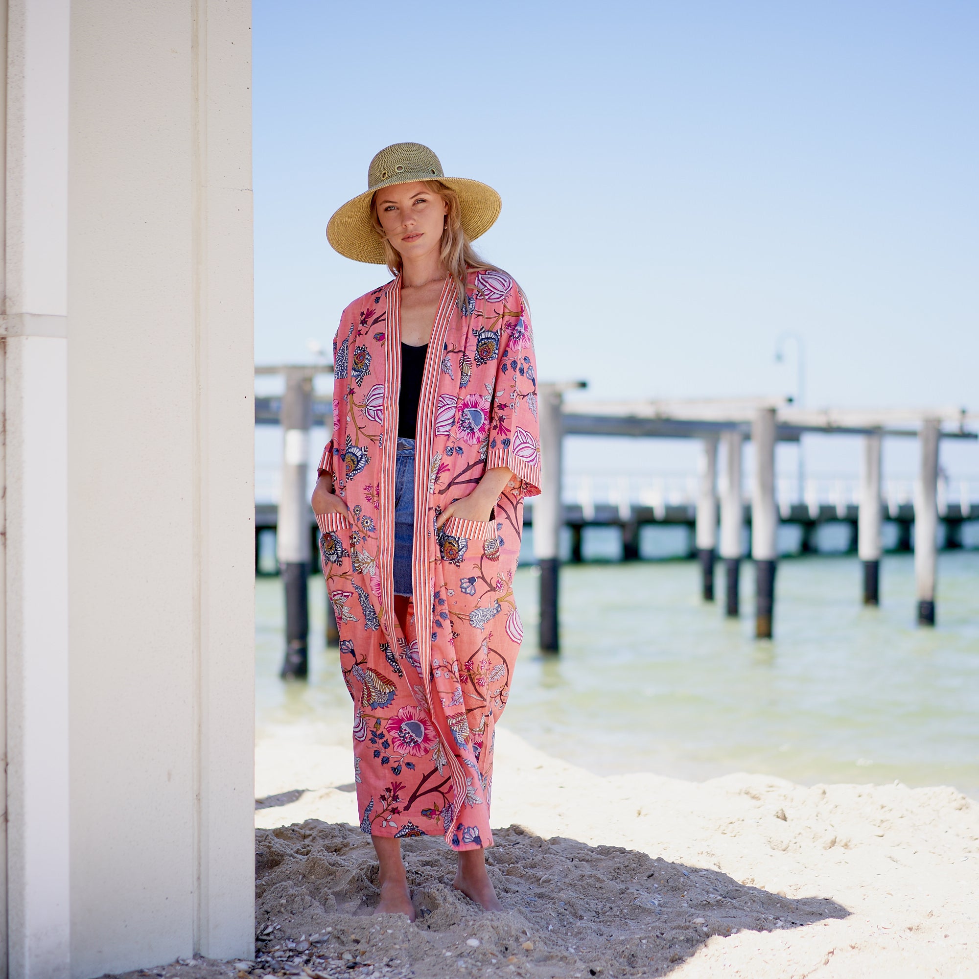 'Island Soul' 100% Cotton Kimono Robe