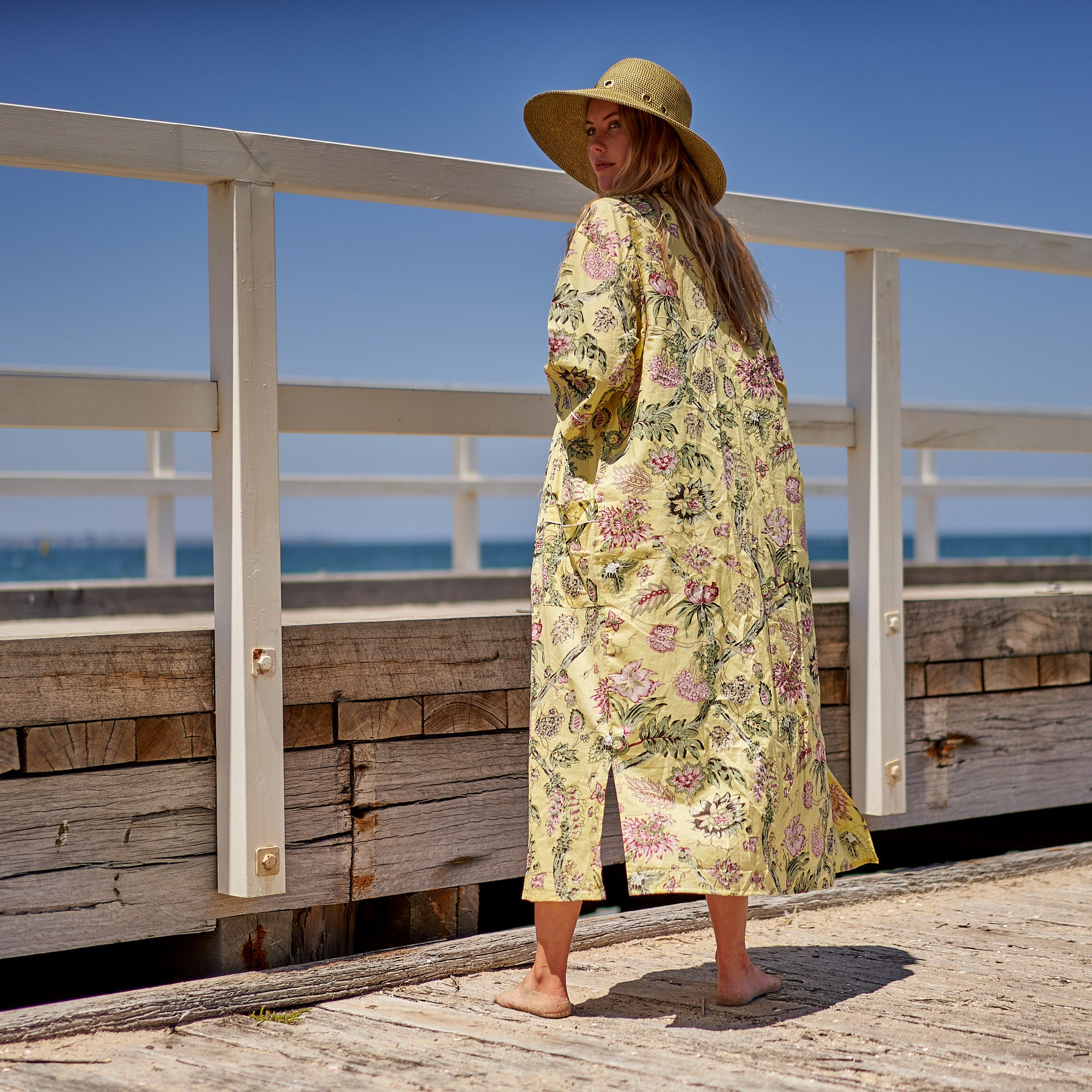 'Take Me To The Beach' 100% Cotton Kimono Robe