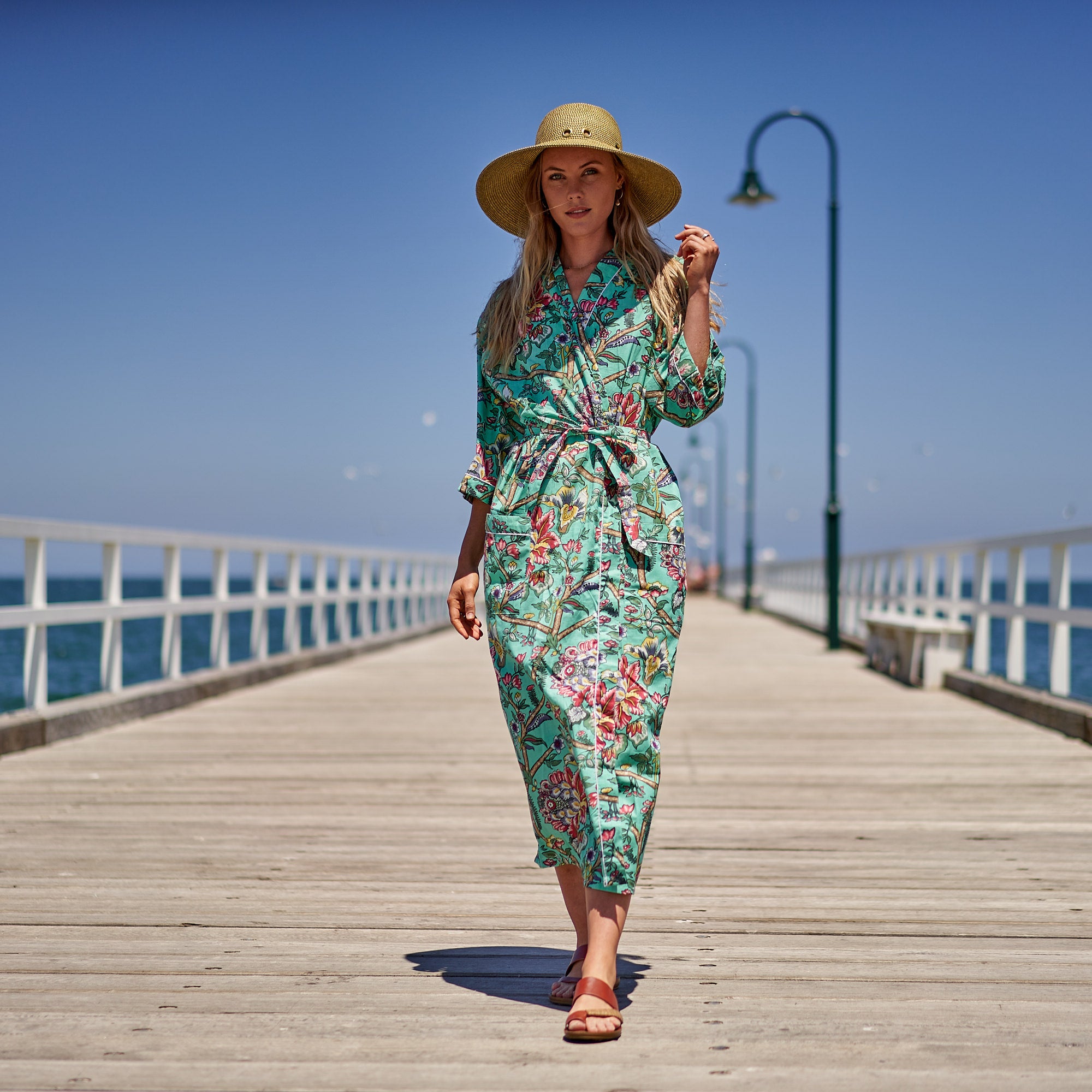 'Weekend Escapades' 100% Cotton Kimono Robe