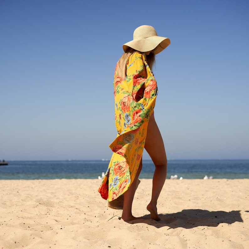 'Sun-Kissed Sands' 100% Cotton Kimono Robe