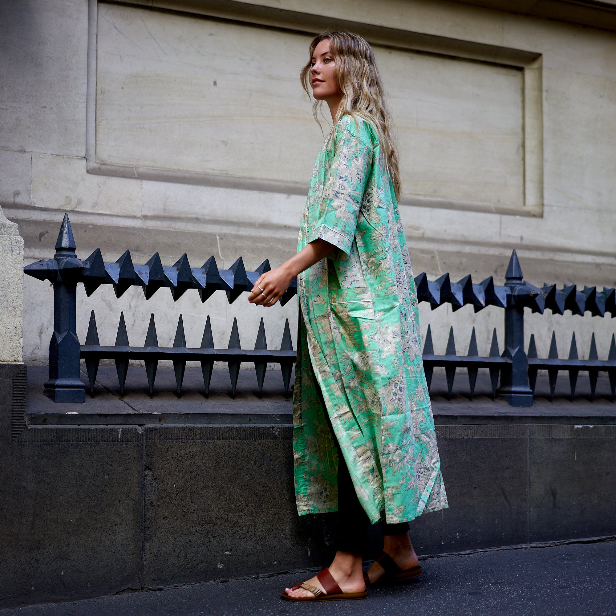 'A Glimpse of Spring' 100% Cotton Kimono Robe