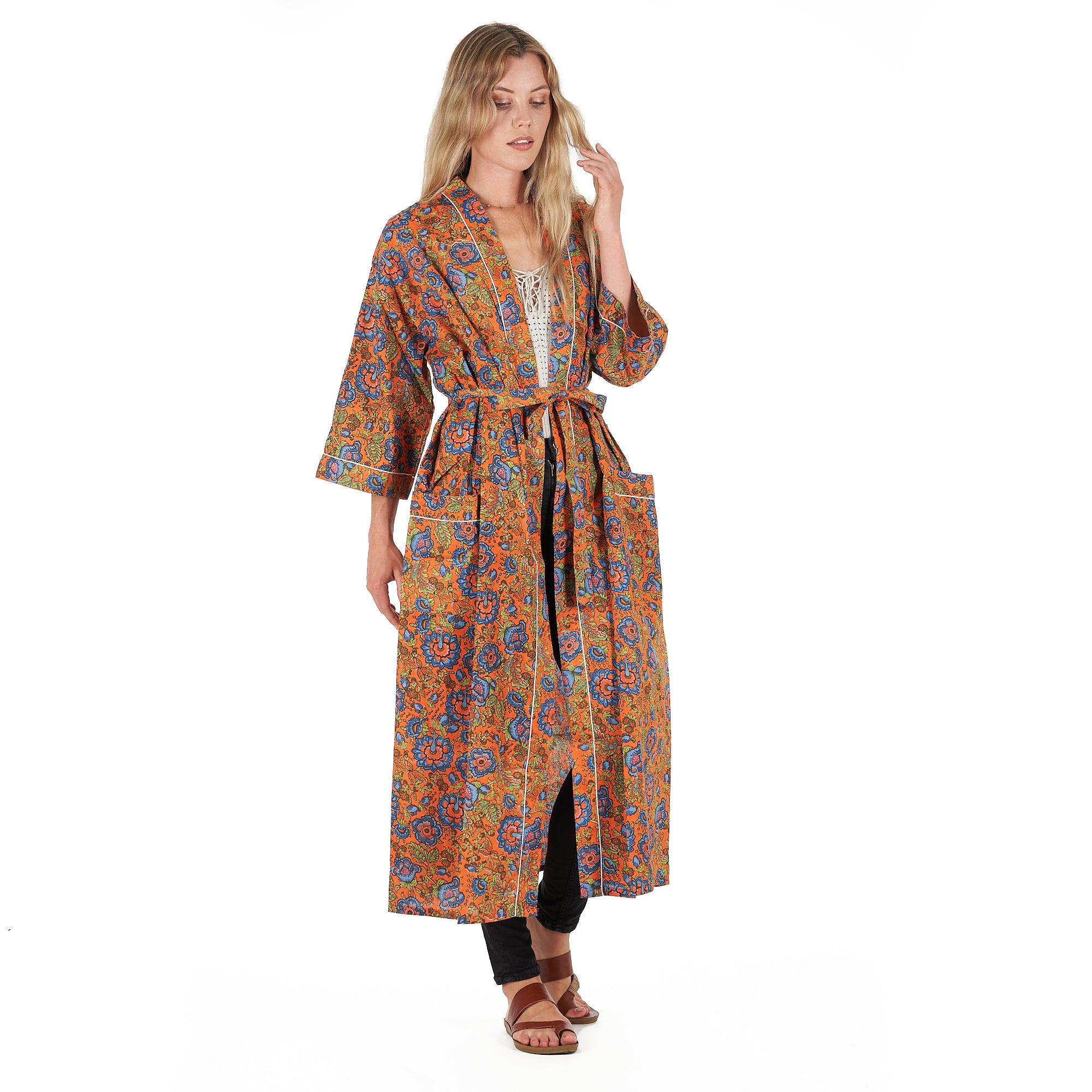 'Lounge In Style' 100% Cotton Kimono Robe