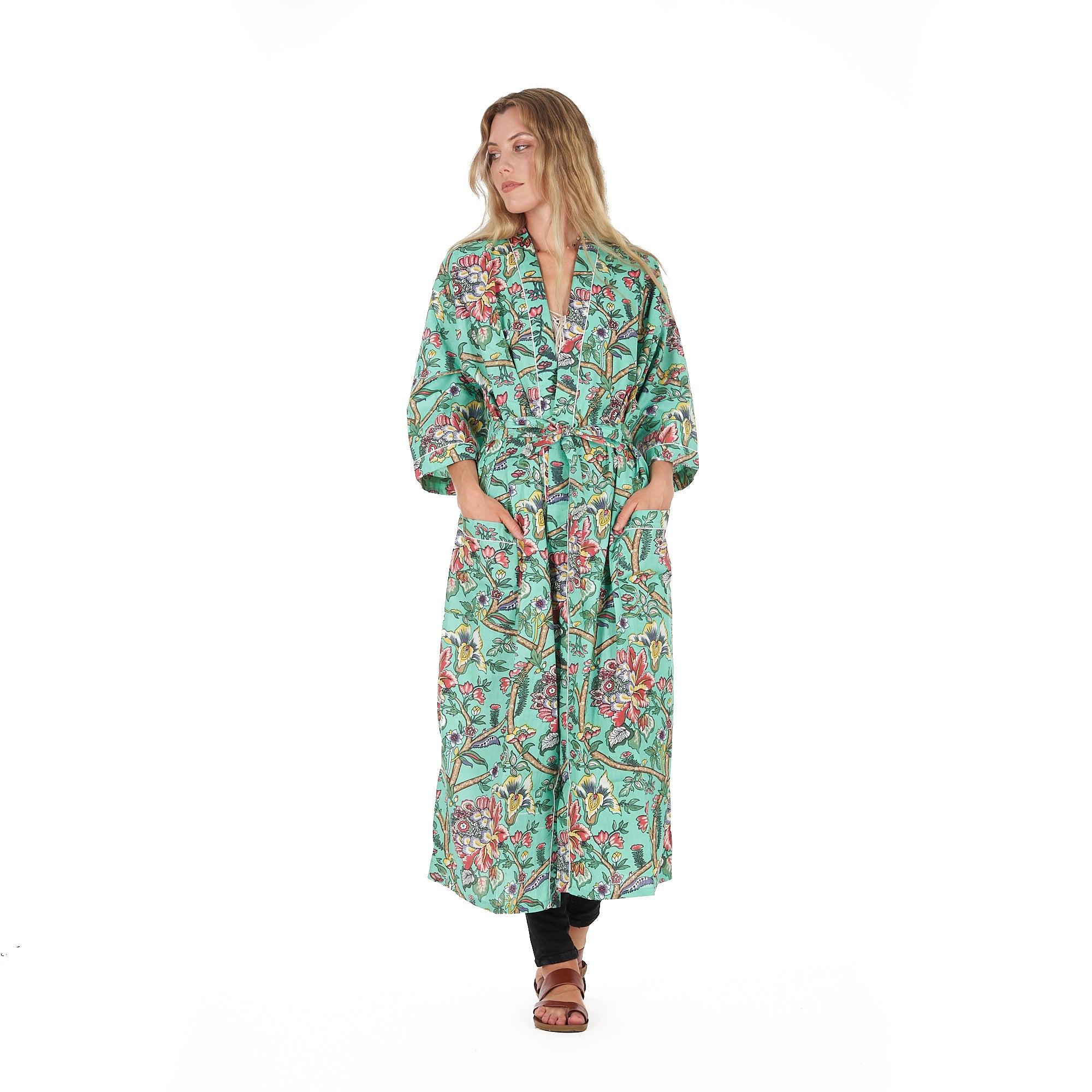 'Calm & Collected' 100% Cotton Kimono Robe