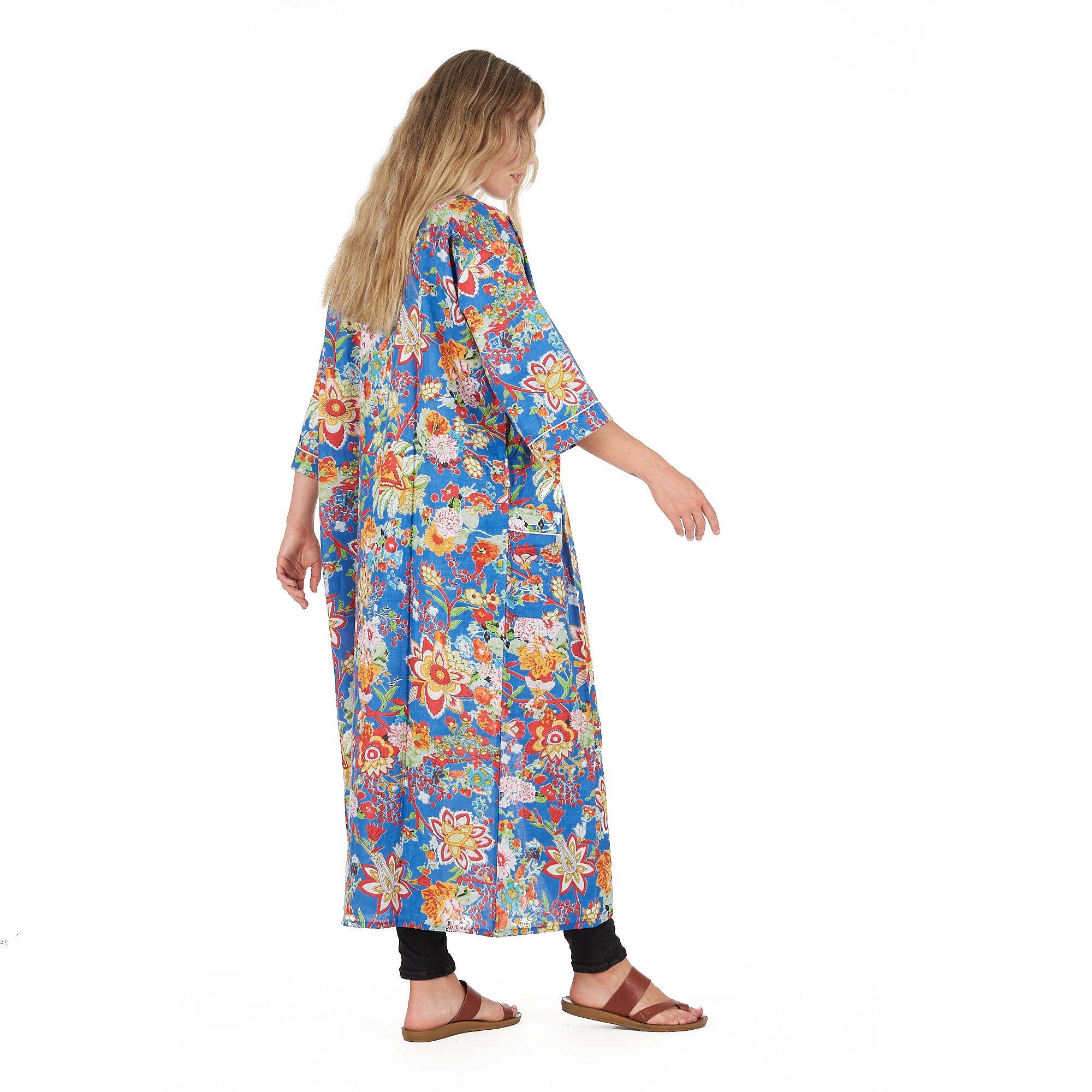 'Forever In Blue' 100% Cotton Kimono Robe