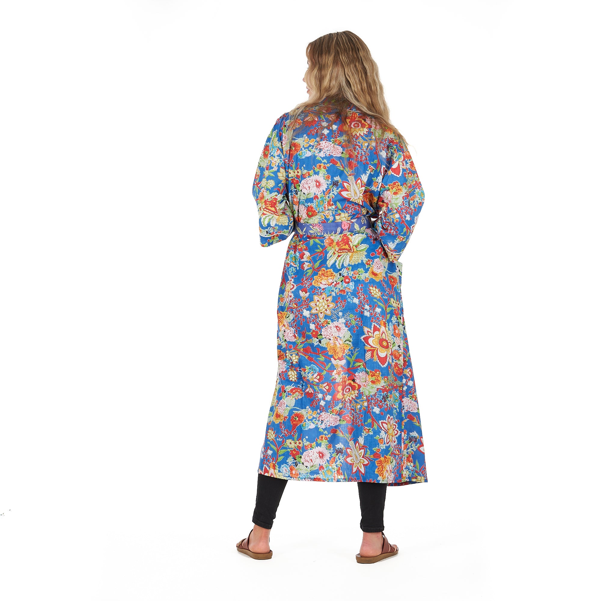 'Forever In Blue' 100% Cotton Kimono Robe