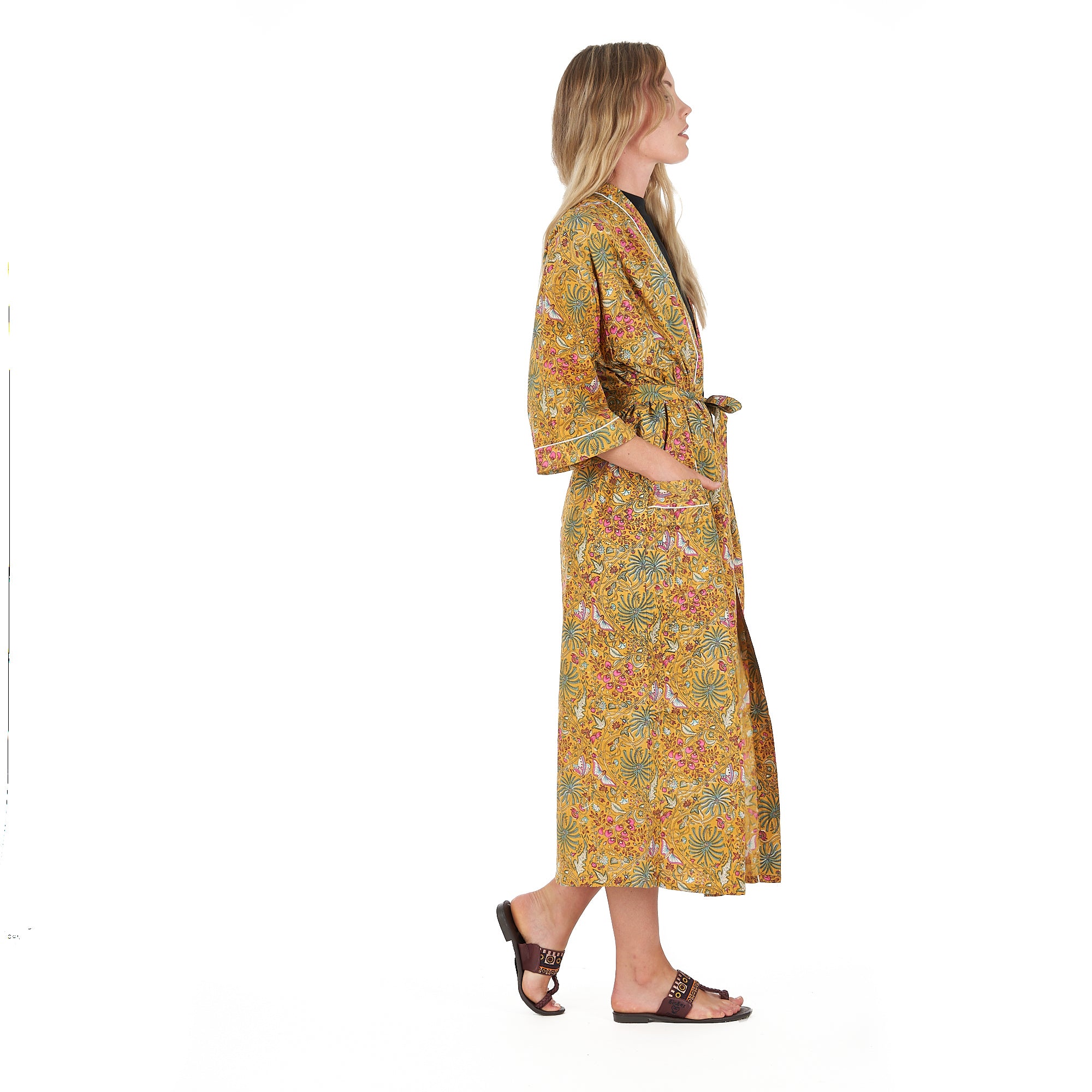 'Sunburst Sensations' 100% Cotton Kimono Robe