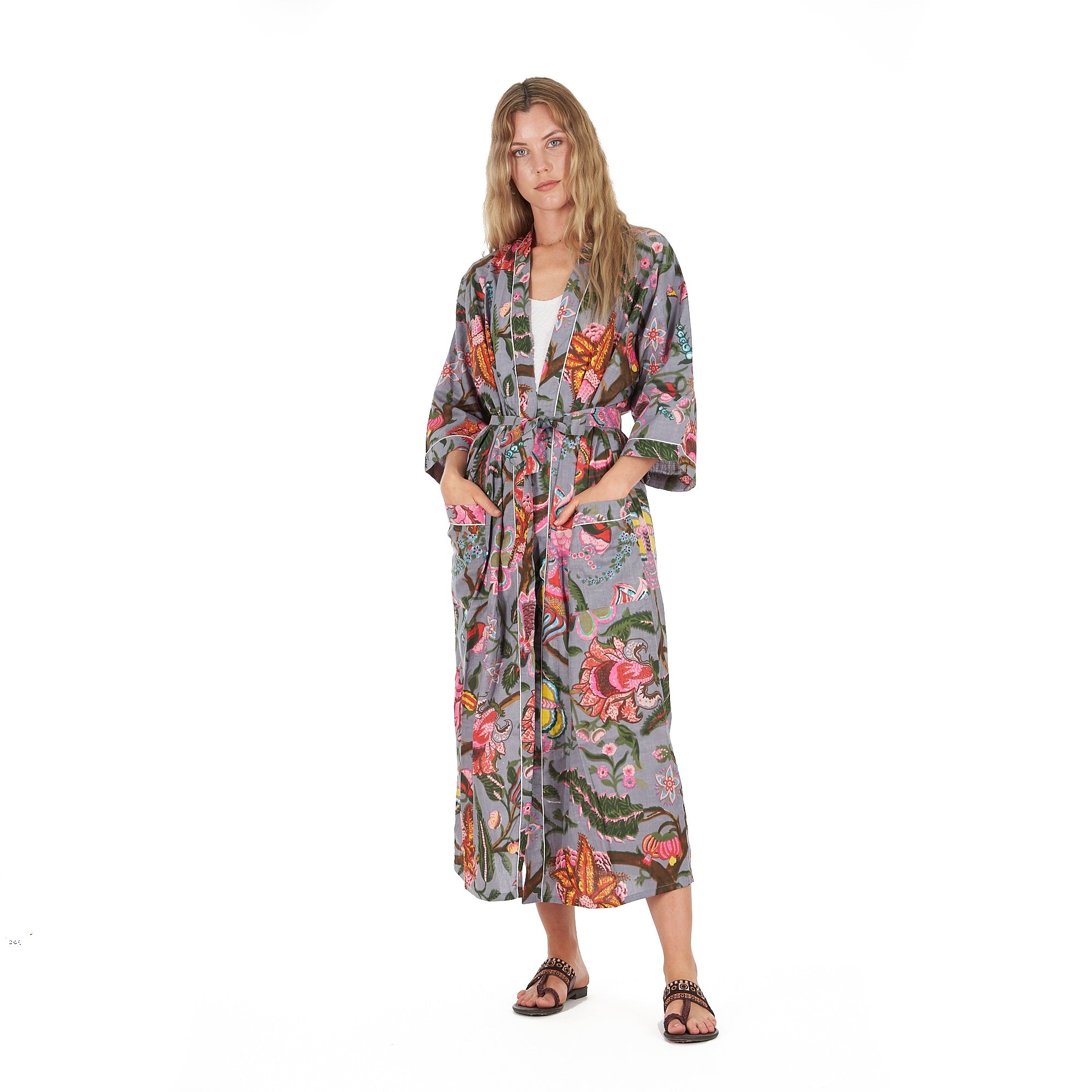 'Bold Botanicals' 100% Cotton Kaftan