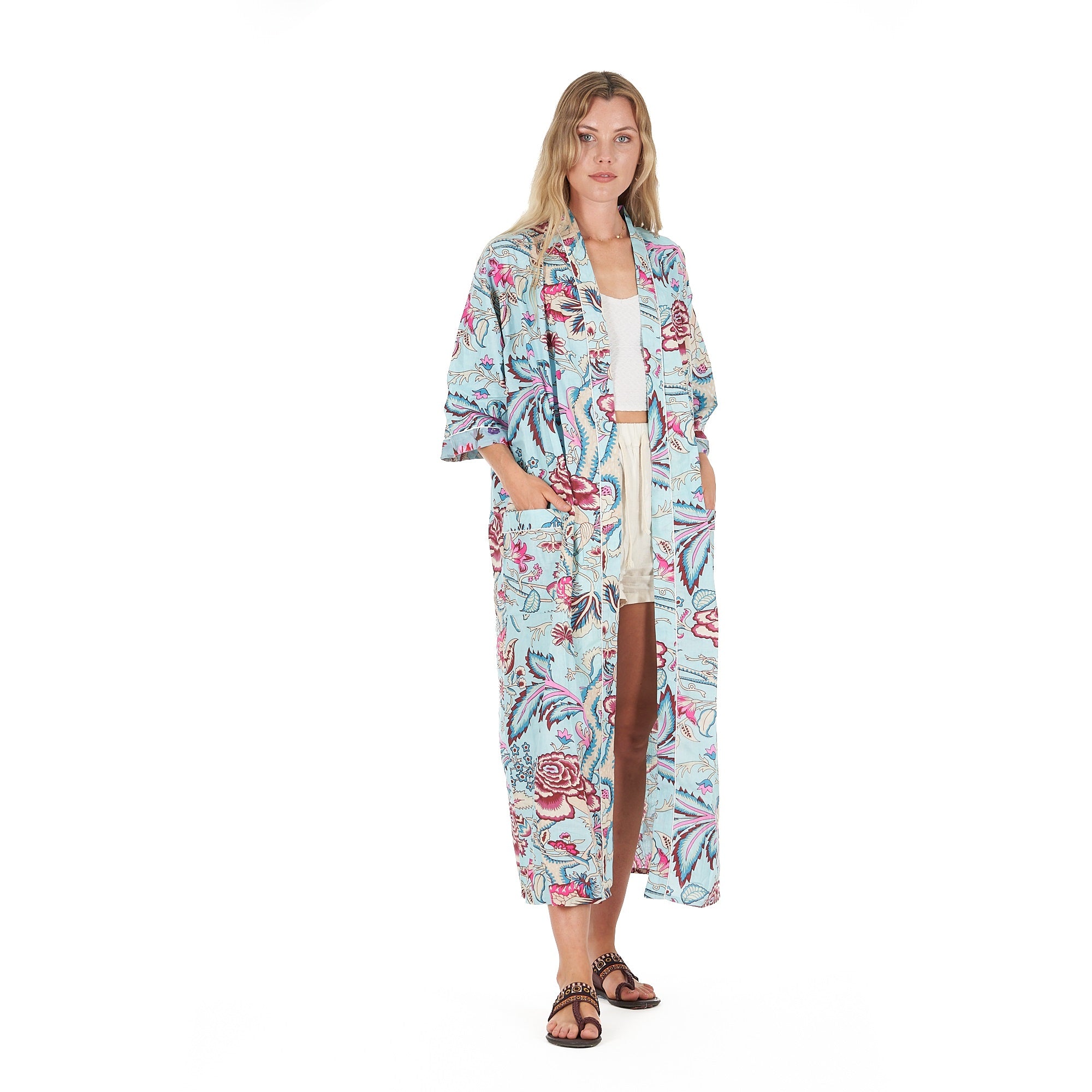 'Island Euphoria' 100% Cotton Kimono Robe