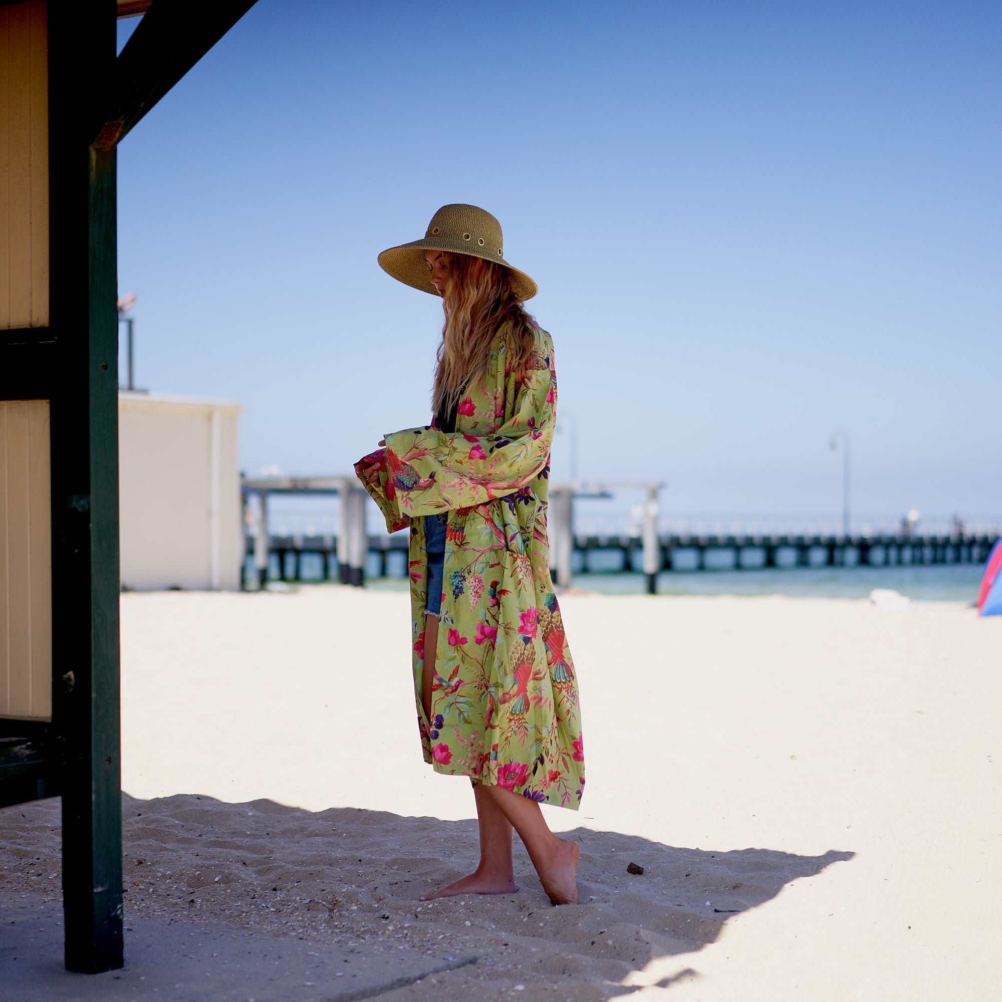 'Weekend Escape' 100% Cotton Kimono Robe