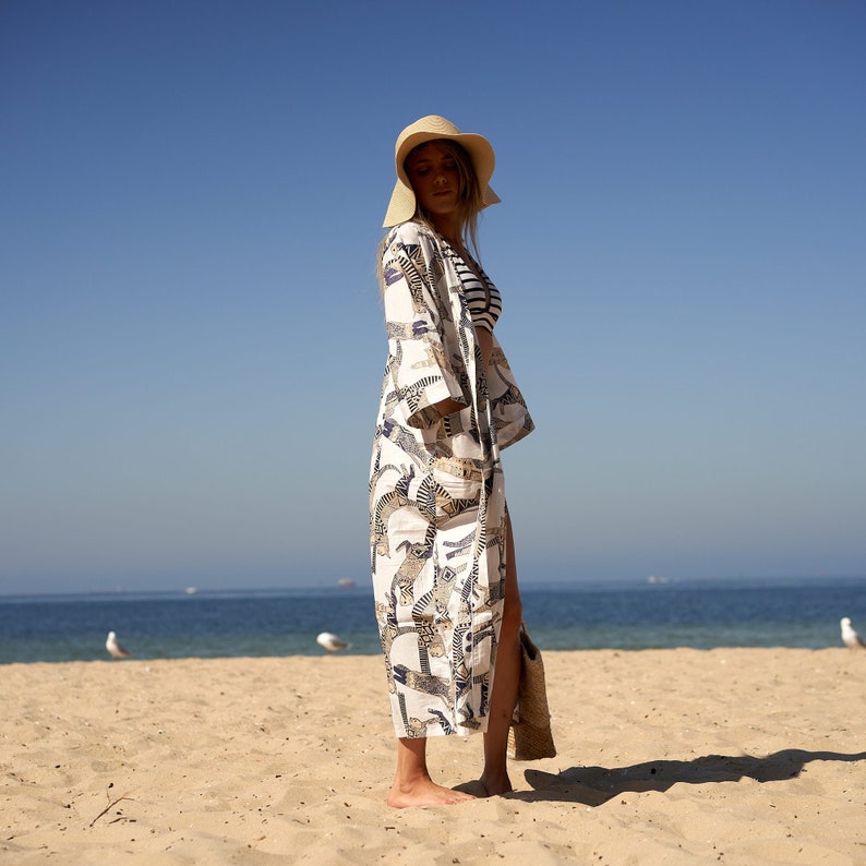 'Wild & Free ' 100% Cotton Kimono Robe