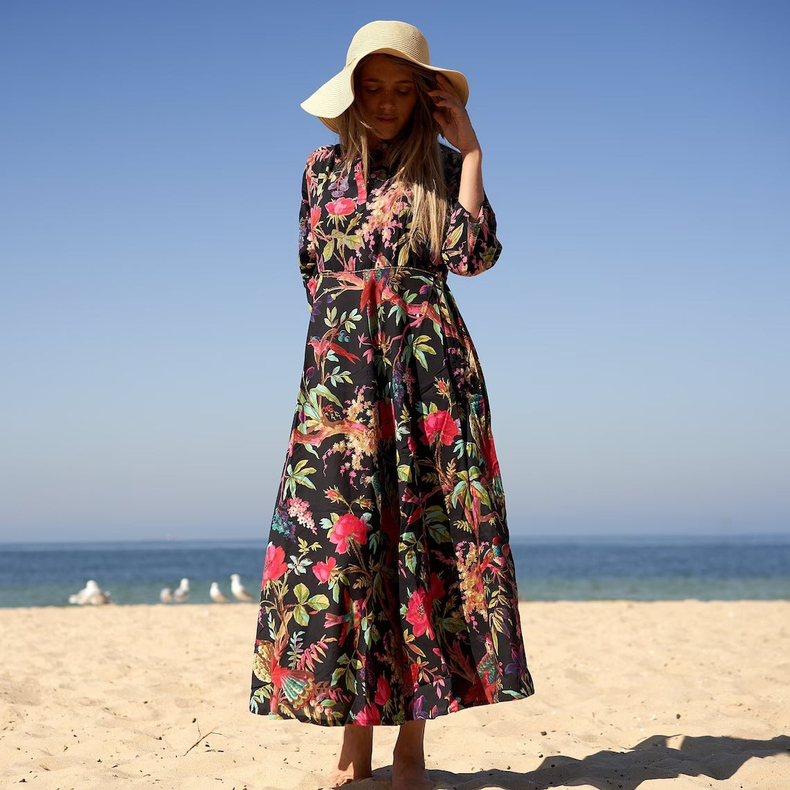 'Tropical Treasures' 100% Cotton Maxi Dress