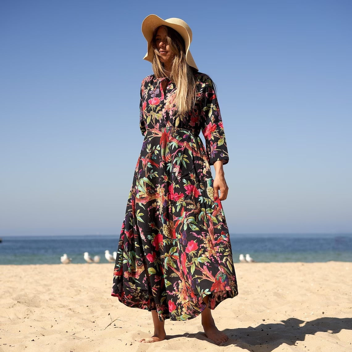 'Tropical Treasures' 100% Cotton Maxi Dress