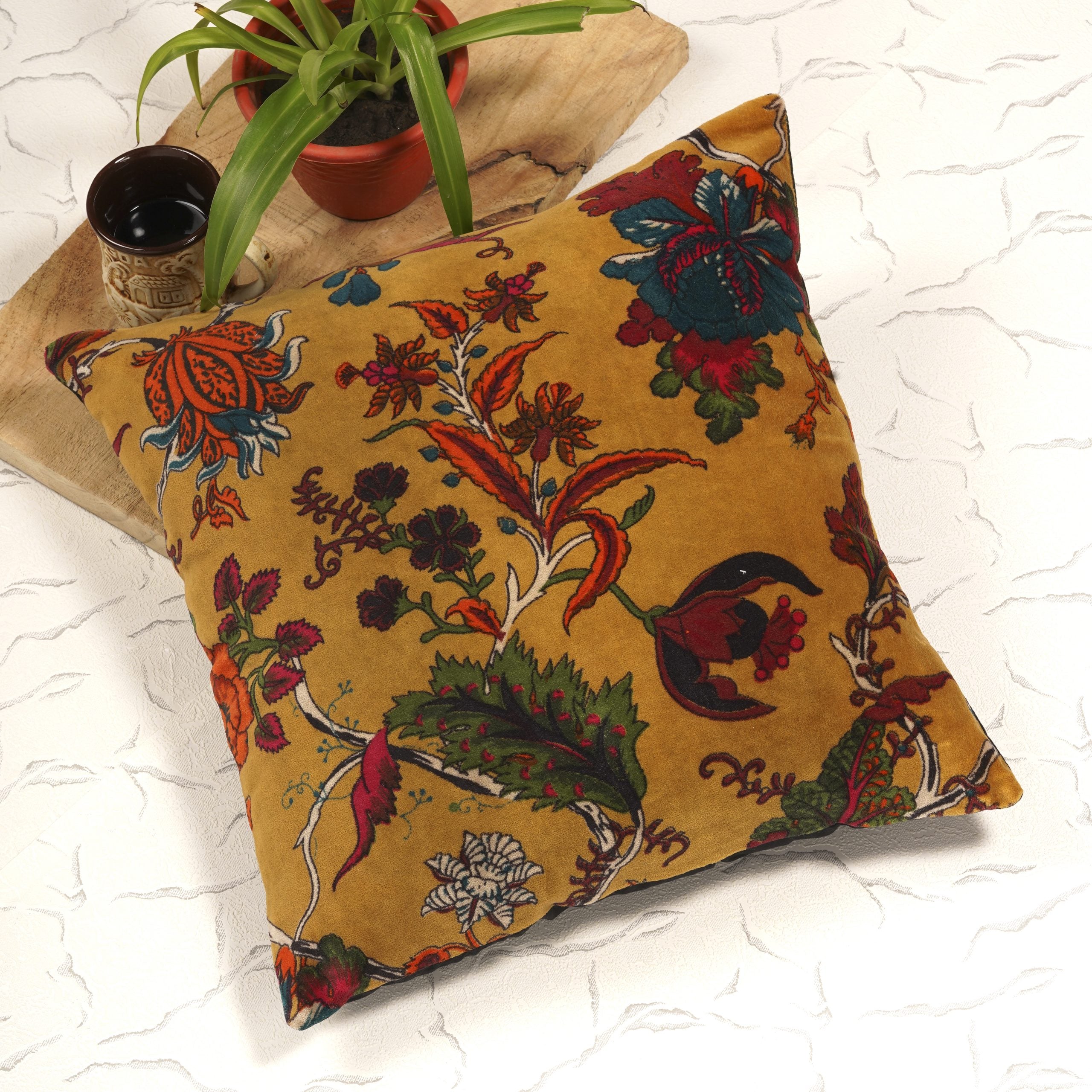 100% Velvet Cotton Cushion Cover - Serene Harmony