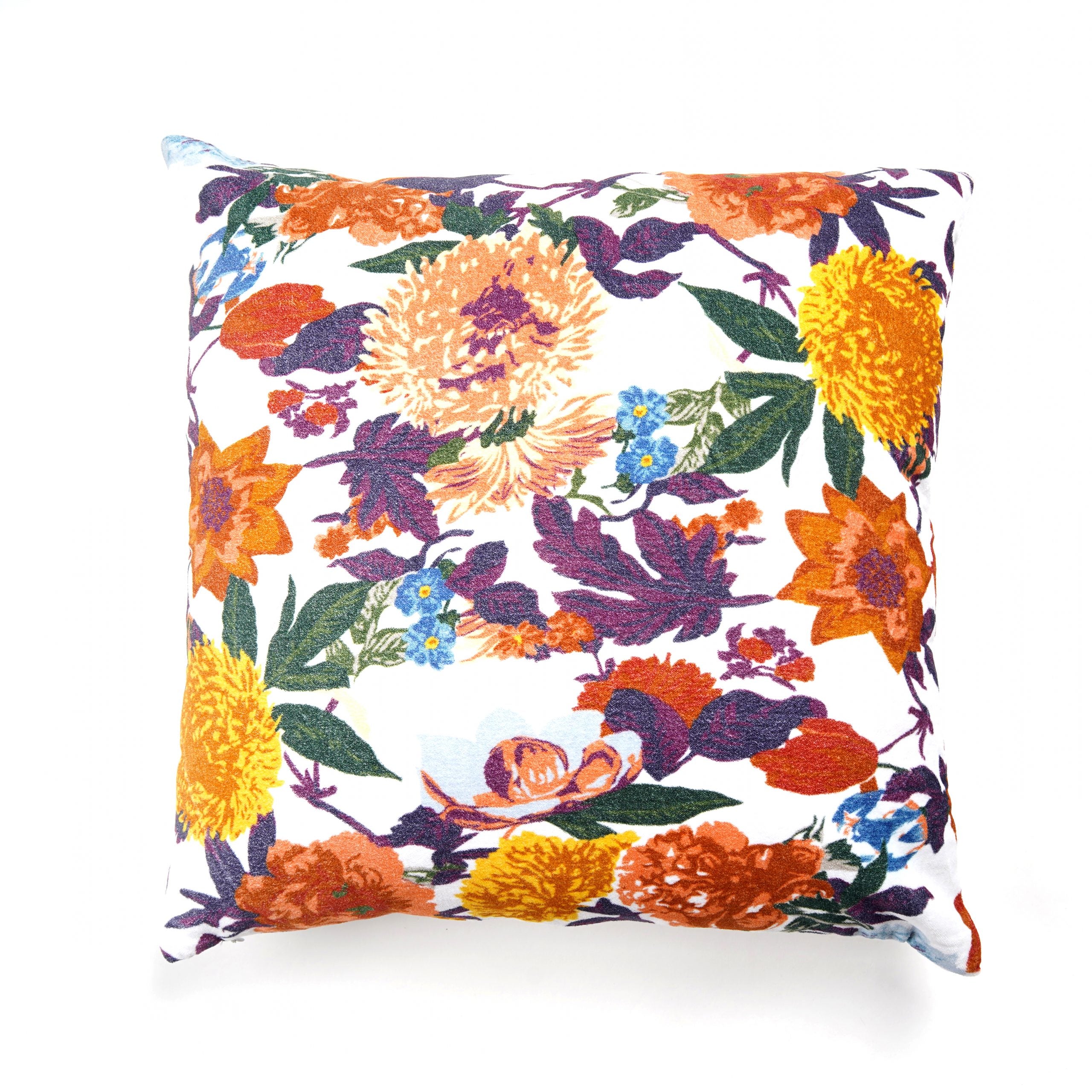 'Floral Fancy' 100% Cotton Velvet Cushion Cover