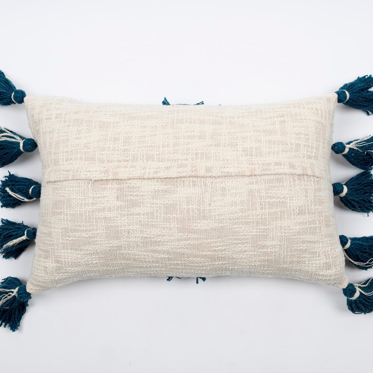 Linen Connections Moroccan Tassels Cushion Cover - Blue Bazaar