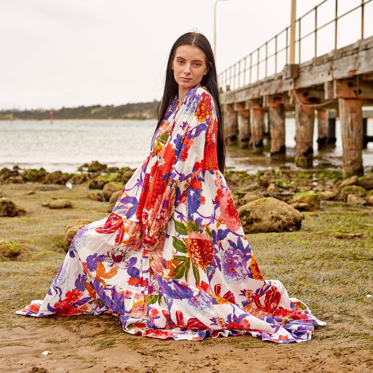 Bold Floral Maxi Dress main image 0