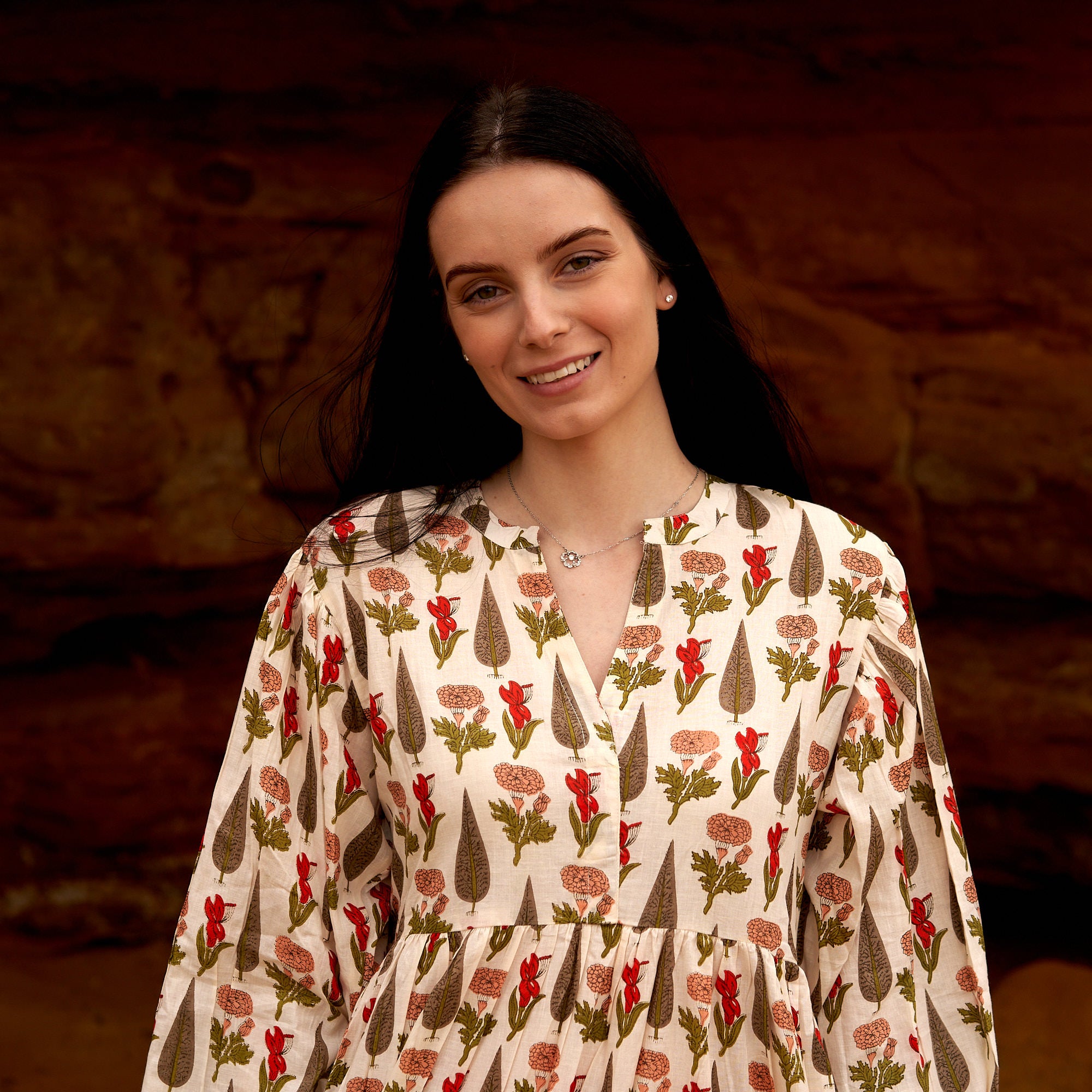 'Nature's Canvas' 100% Cotton Maxi Dress