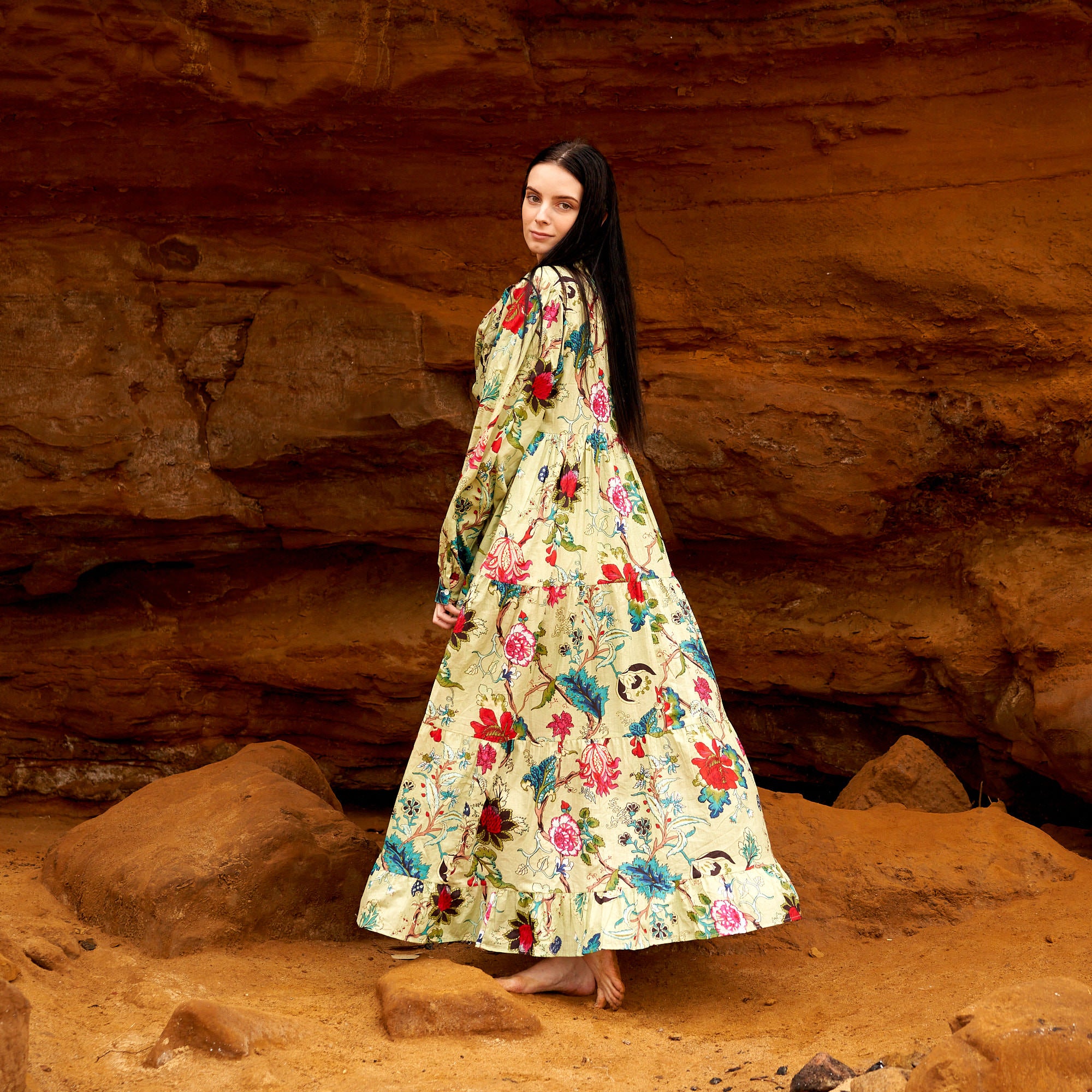 CUNNINGHAM FLORALS WOVEN MAXI DRESS main image 1