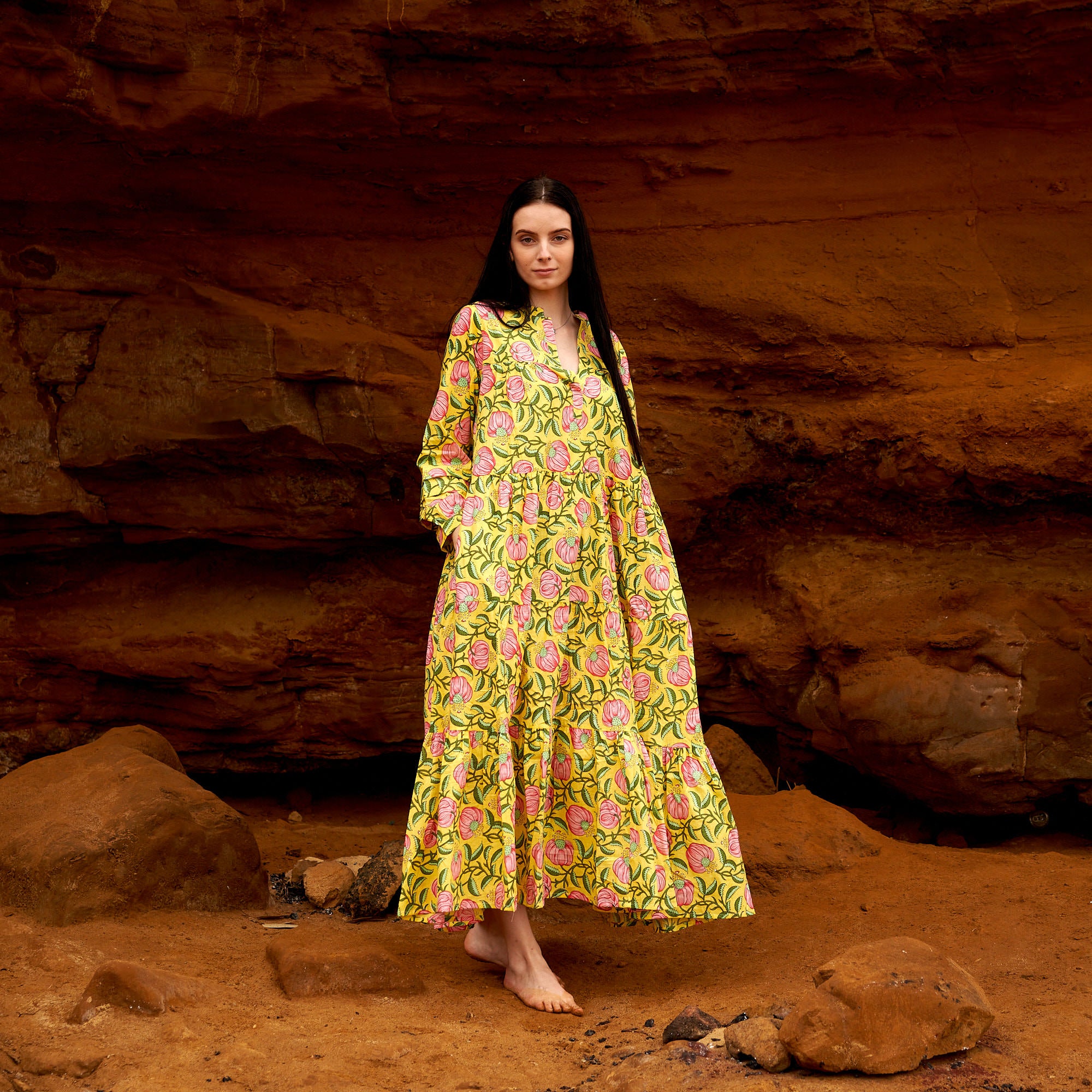 'Sun Goddess' 100% Cotton Maxi Dress