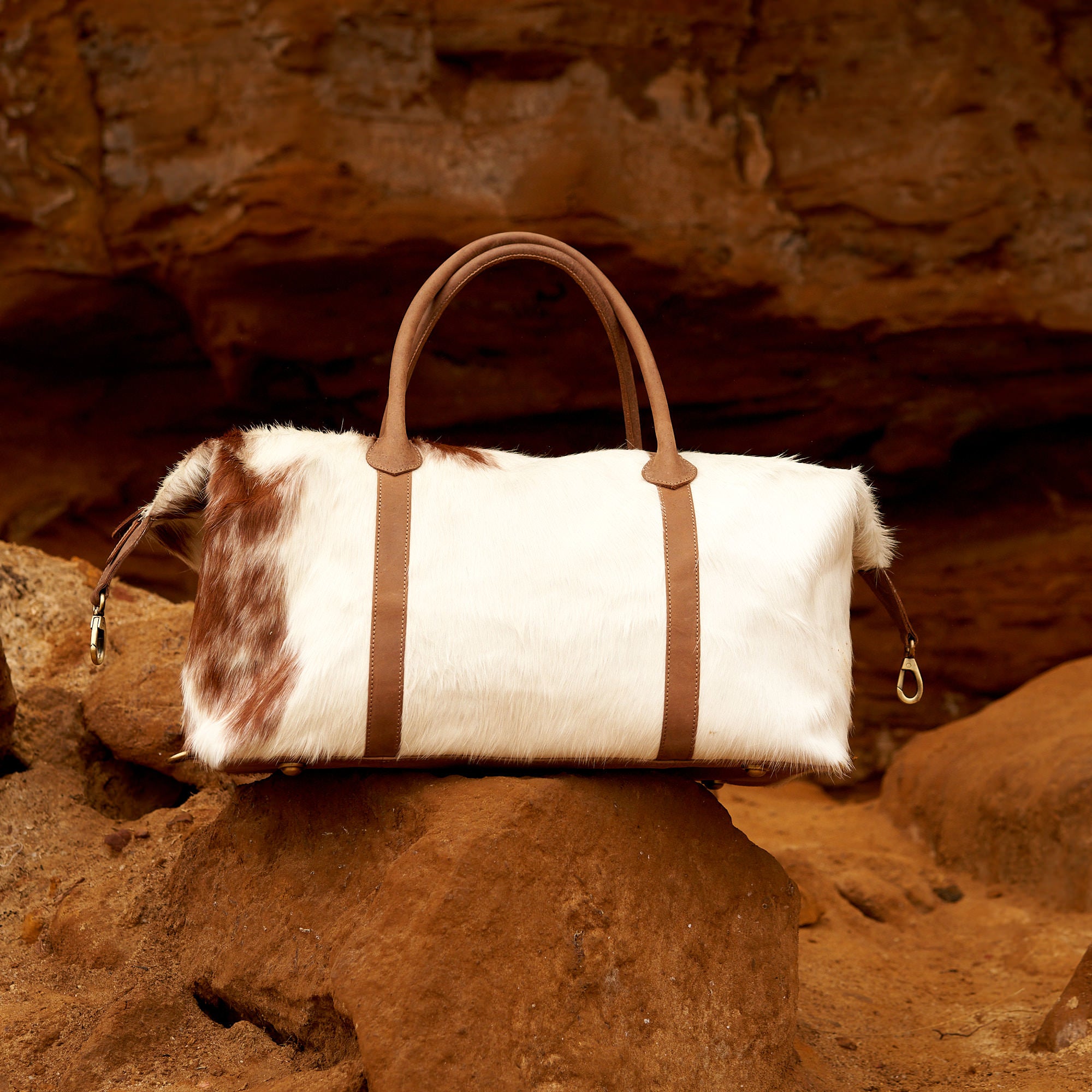 Original Cowhide Leather Duffle Bag - Boho Traveller