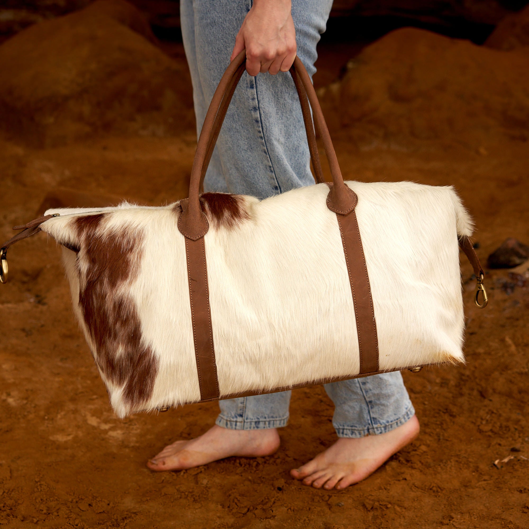 Original Cowhide Leather Duffel Bag