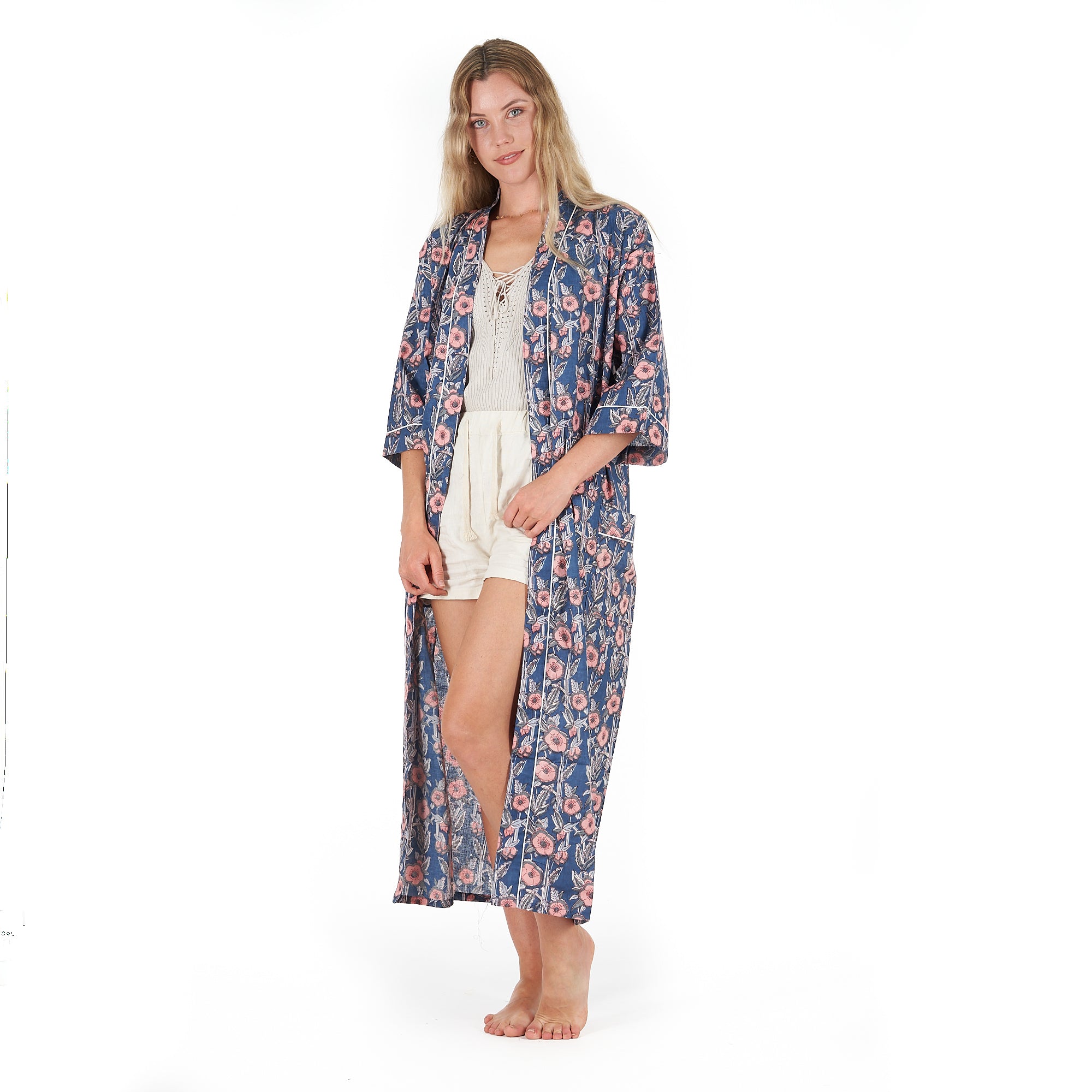 'R & R Chic' 100% Cotton Kimono Robe