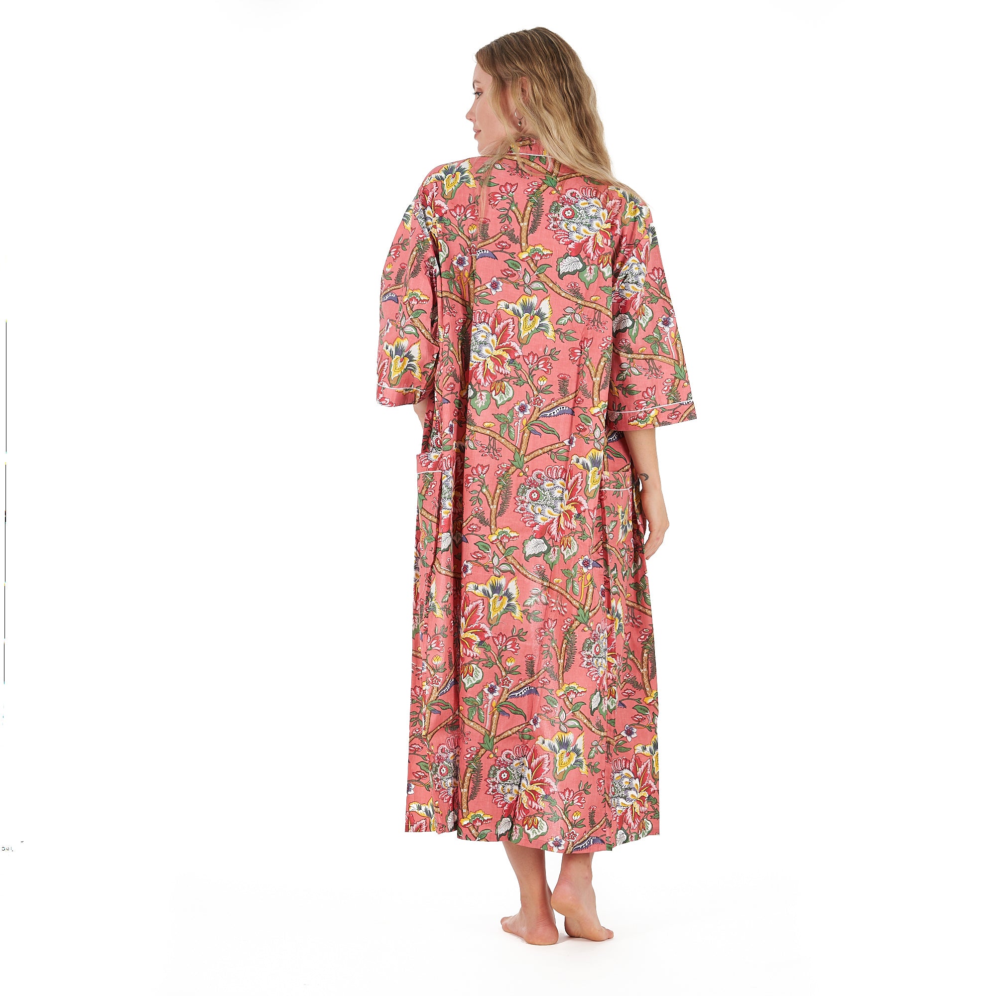 'Floral Splendour' 100% Cotton Kimono Robe