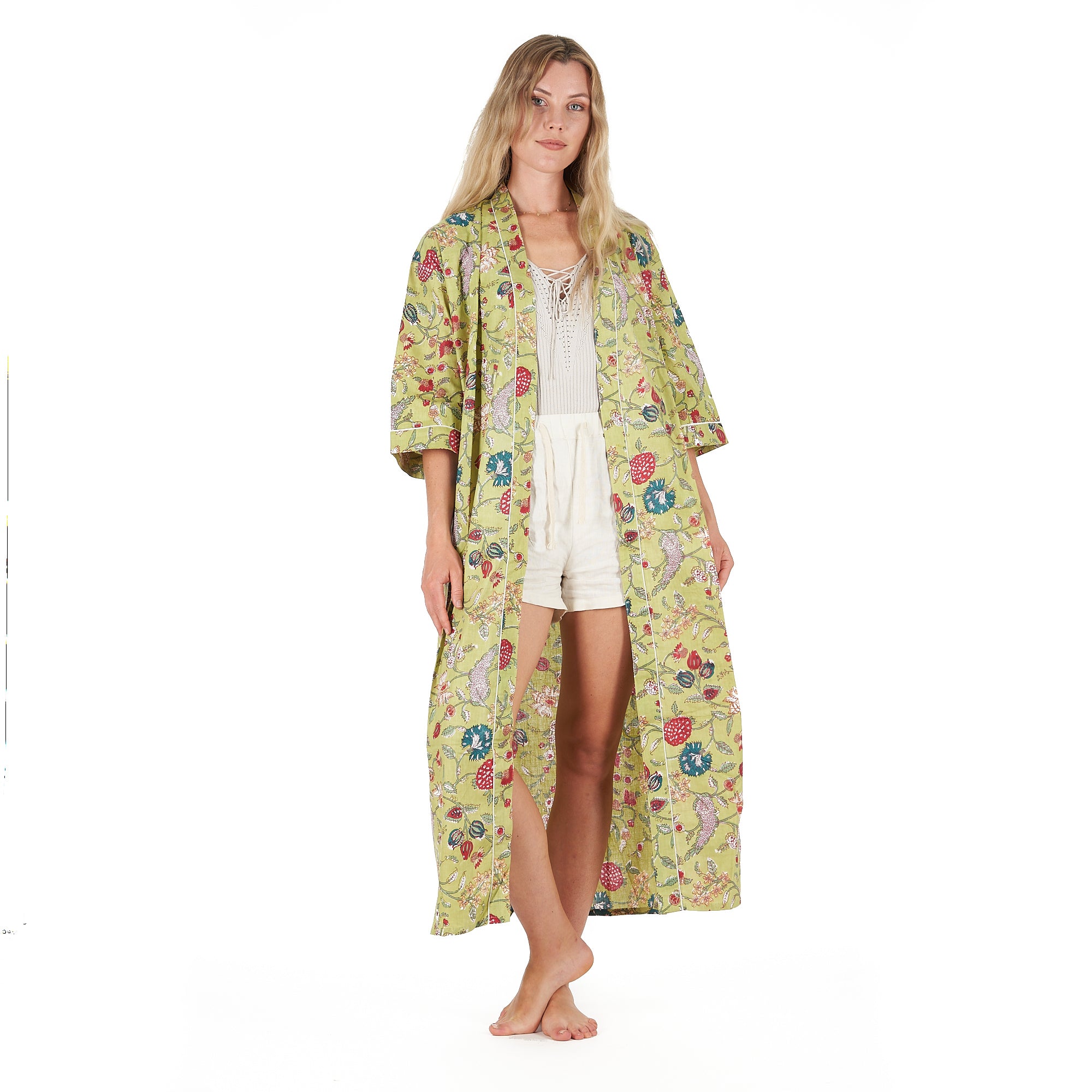 'Spring Bliss' 100% Cotton Kimono Robe