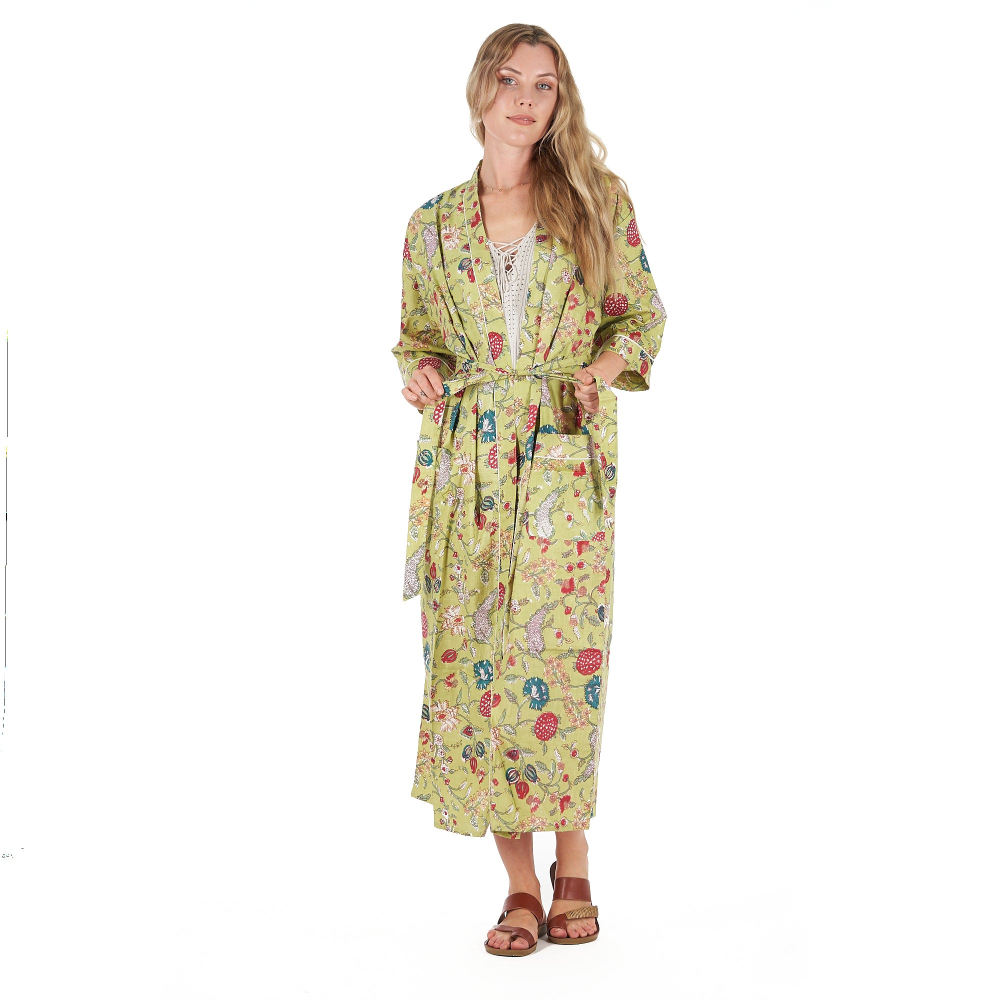 'Spring Bliss' 100% Cotton Kimono Robe