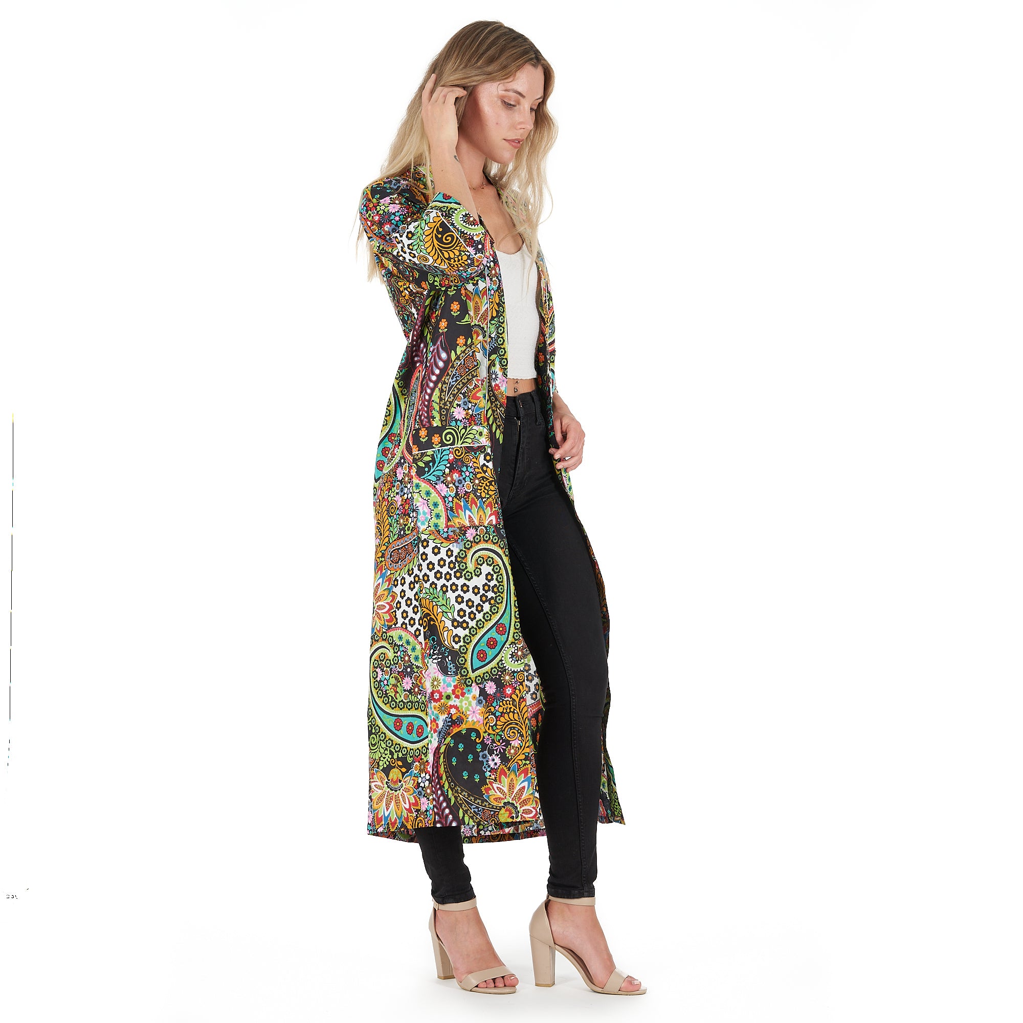 'Ebony Escape' 100% Cotton Kimono Robe