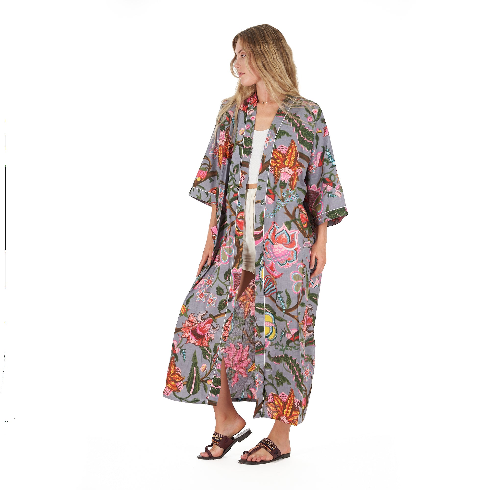 'Bold Botanicals' 100% Cotton Kaftan