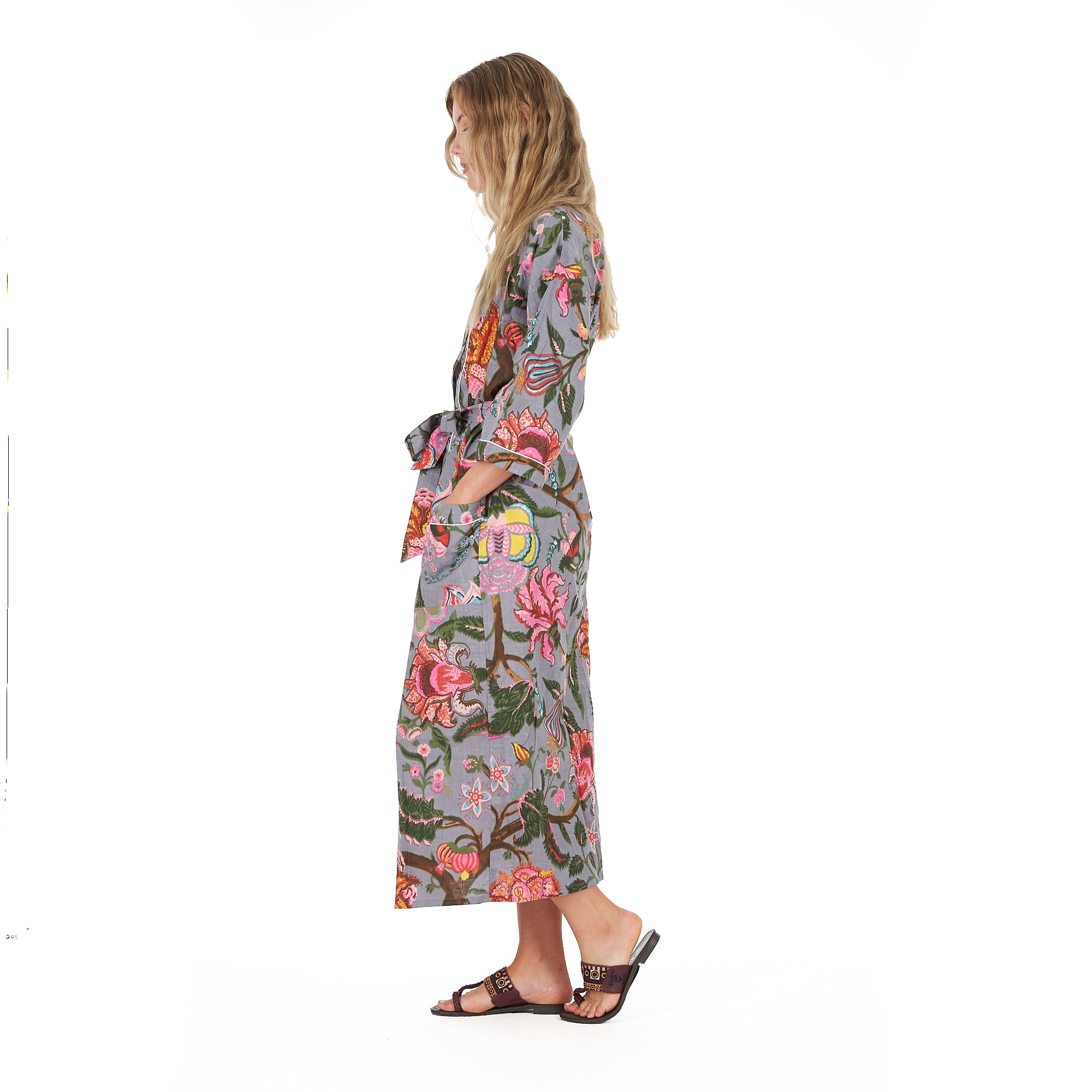 'Bold Botanicals' 100% Cotton Kaftan