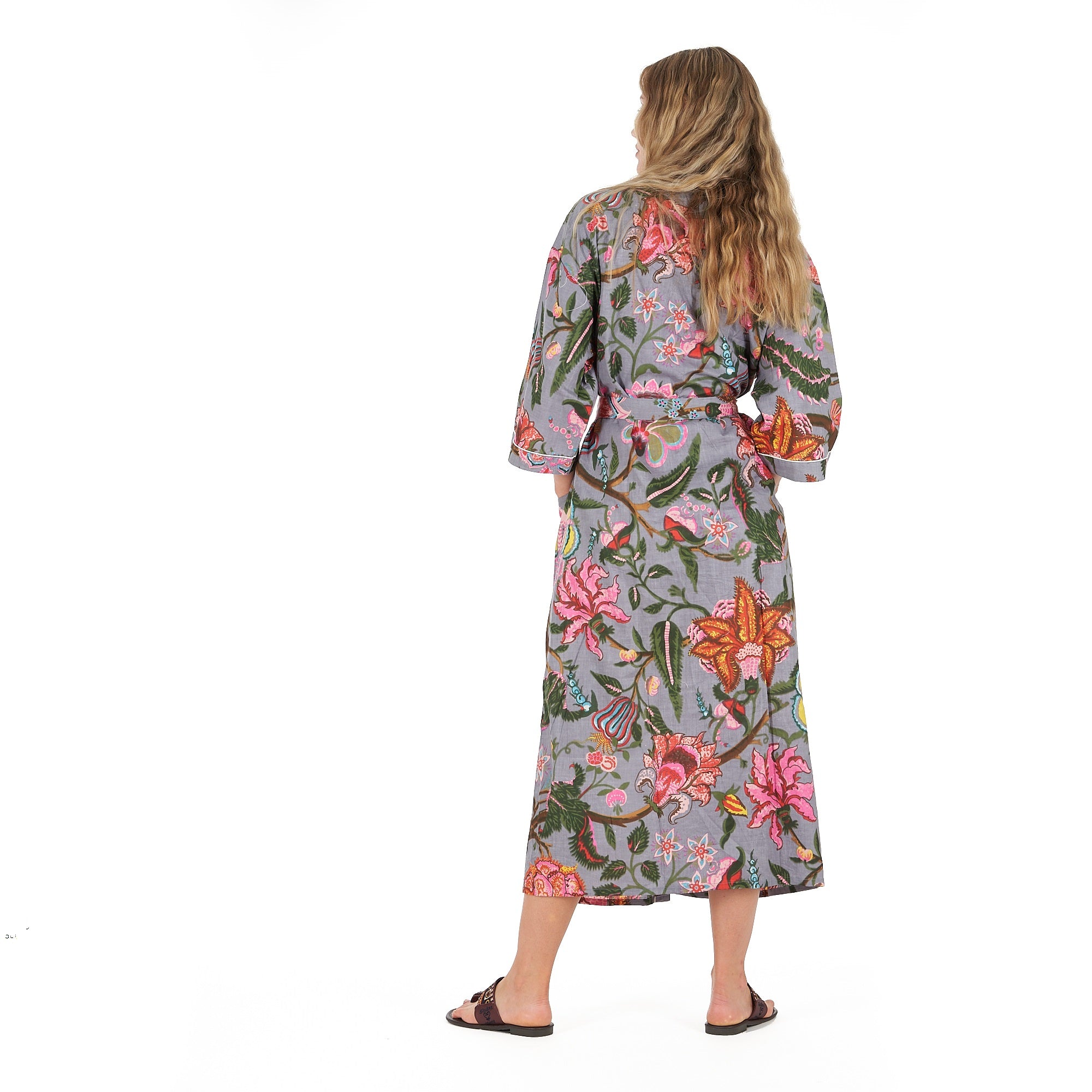 'Bold Botanicals' 100% Cotton Kaftan