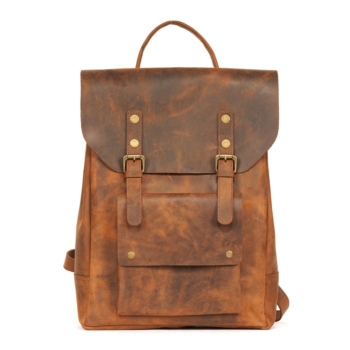 Chandler Leather Backpack - Handmade Handbag for Laptops and Diapers
