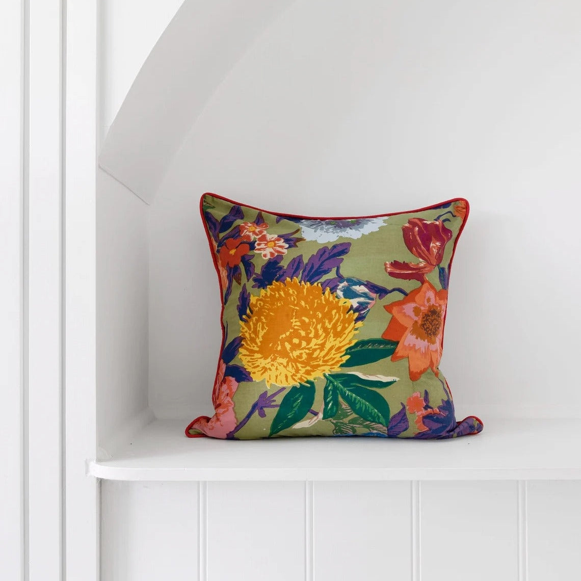 Mexican Frida Floral Cushion Cover - Anthro Henna