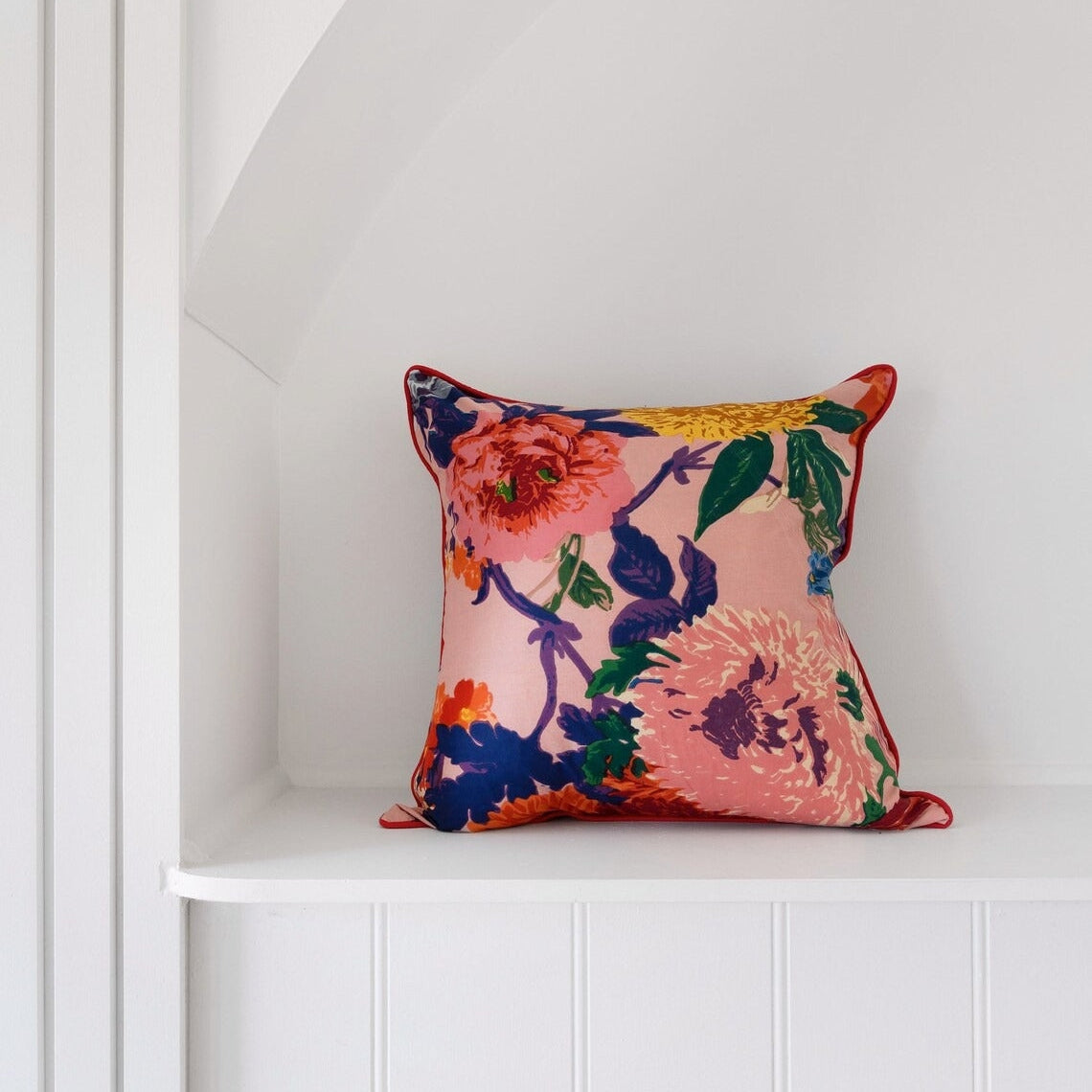 Mexican Frida Floral Cushion Cover - Pink Anthro Floral
