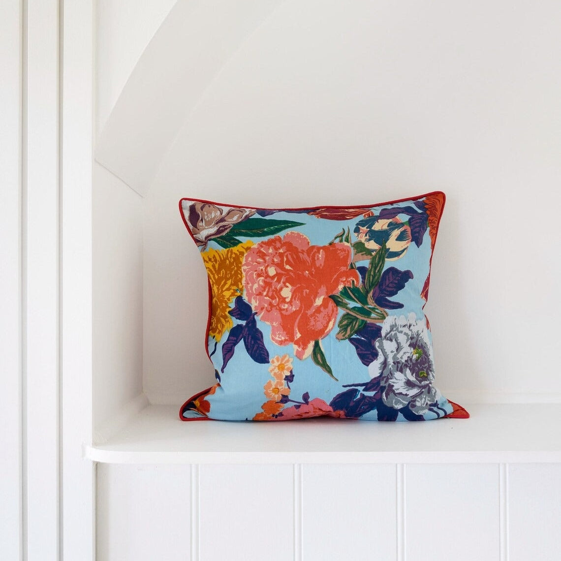 Mexican Frida Floral Cushion Cover - Turquoise Anthro Floral