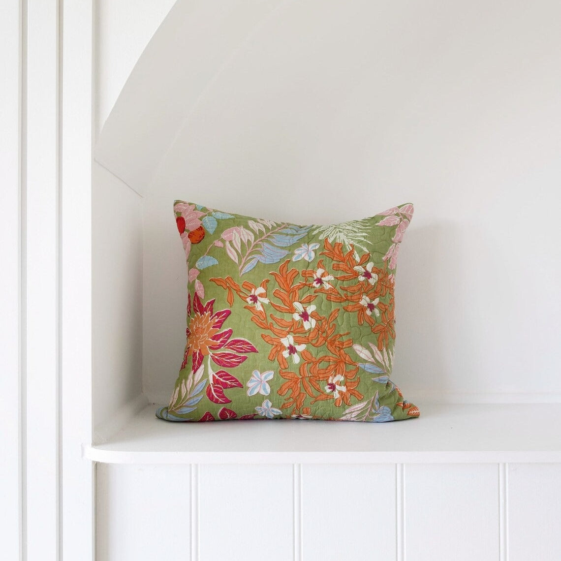 Mexican Frida Floral Cushion Cover - Green Monkey Floral