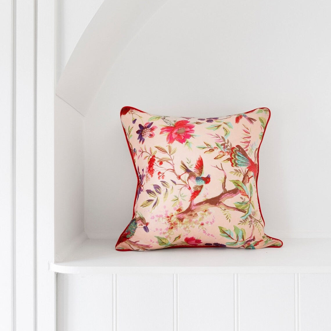 Mexican Frida Floral Cushion Cover - Pink Tree Of Bird