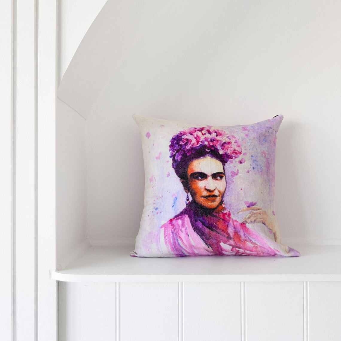 Mexican Painter Pillow Case, Frida Floral Decorative Cushion, Mexican Painter Art Garden Country Cushion Cover - Pink Frida